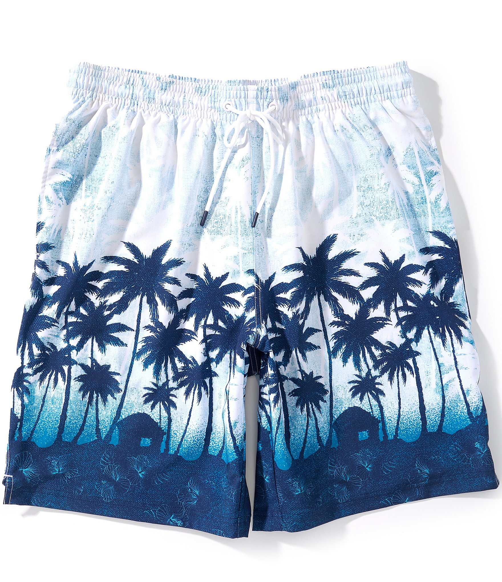 Caribbean Palm Scenic 8#double; Swim Trunks