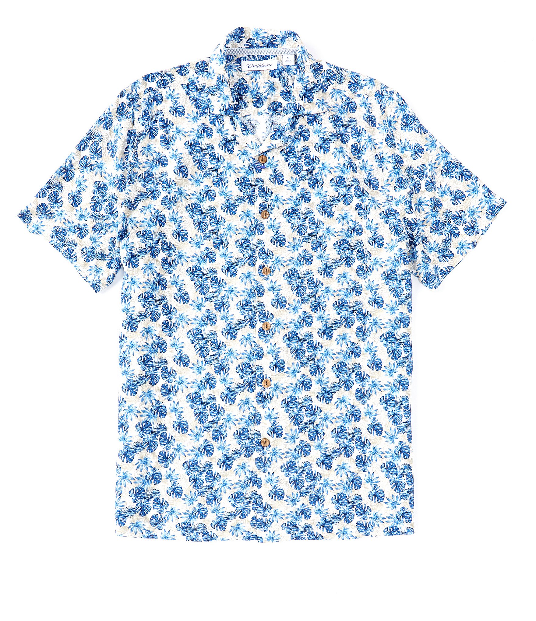 Caribbean Printed Rayon Short Sleeve Woven Camp Shirt | Dillard's