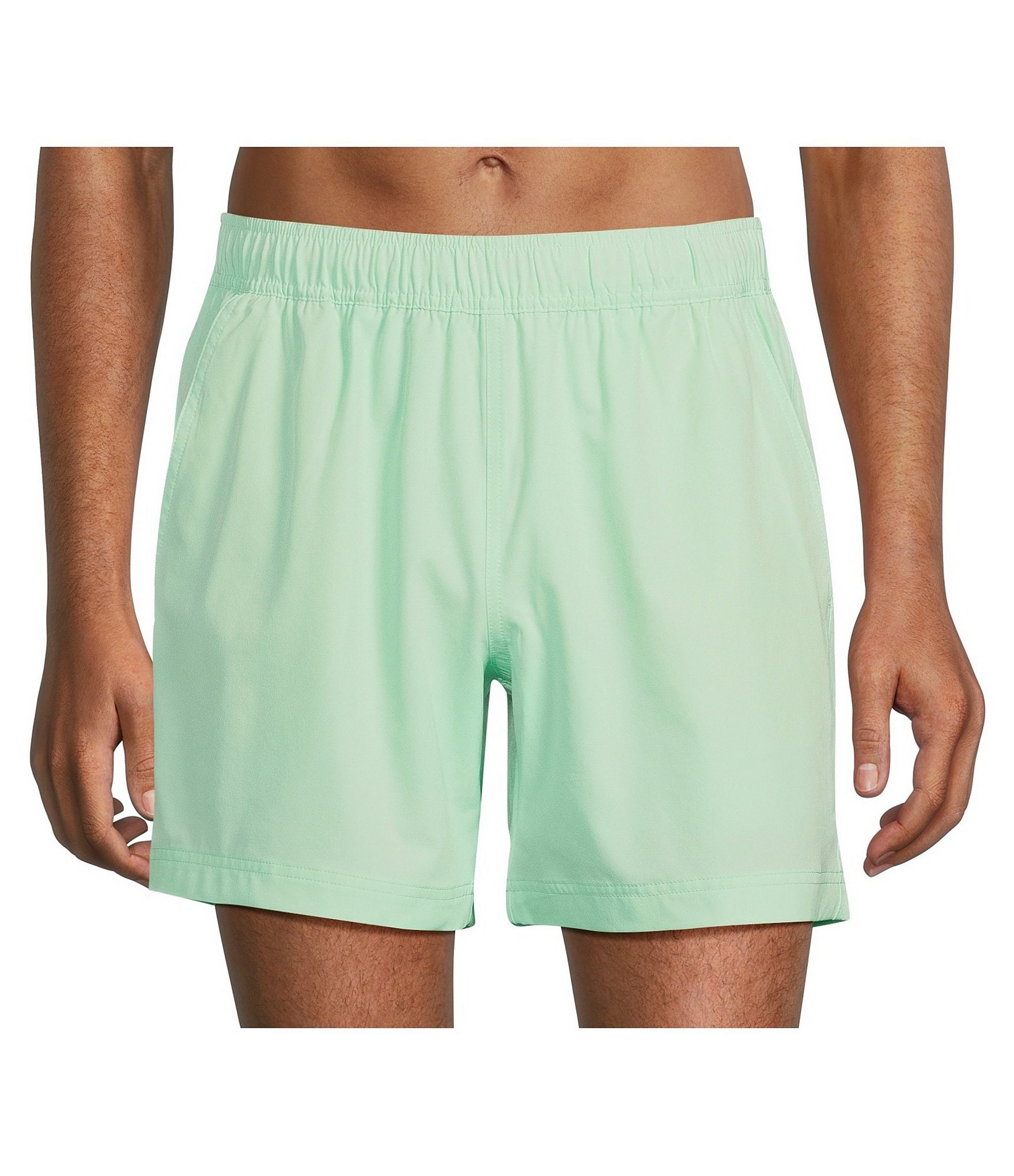 Caribbean Solid 6#double; Inseam Swim Trunks