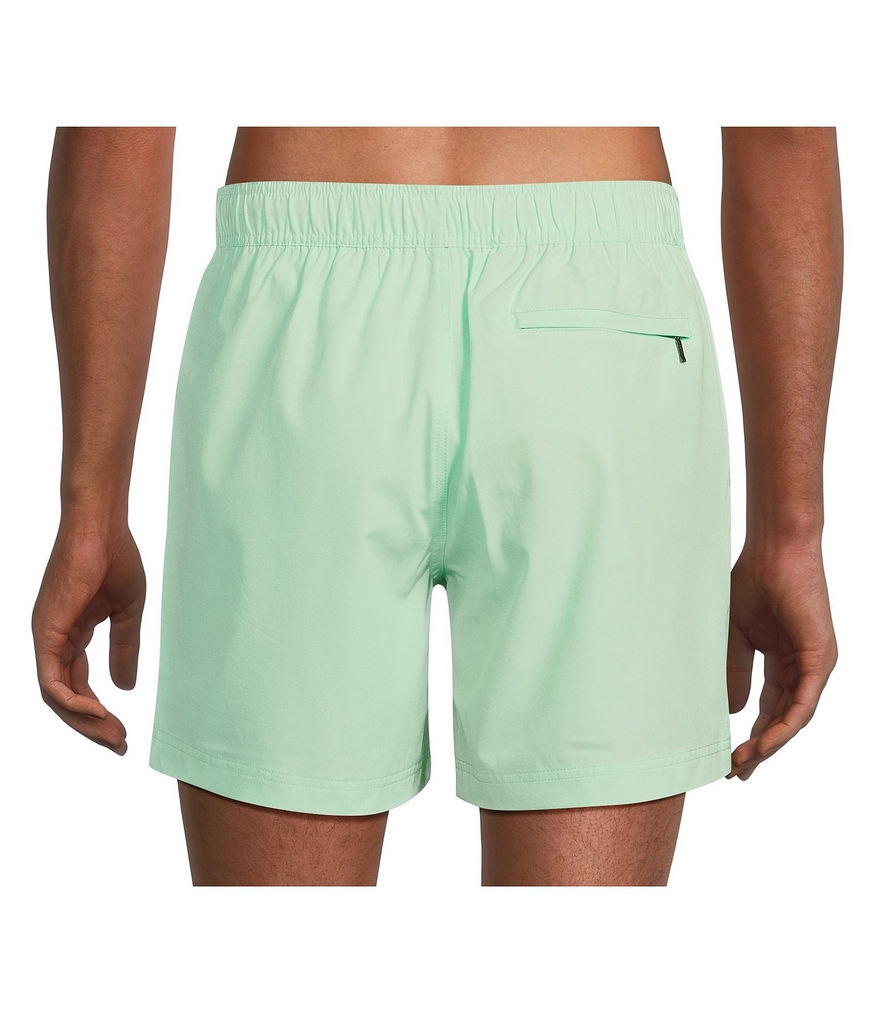 Caribbean Solid 6#double; Inseam Swim Trunks