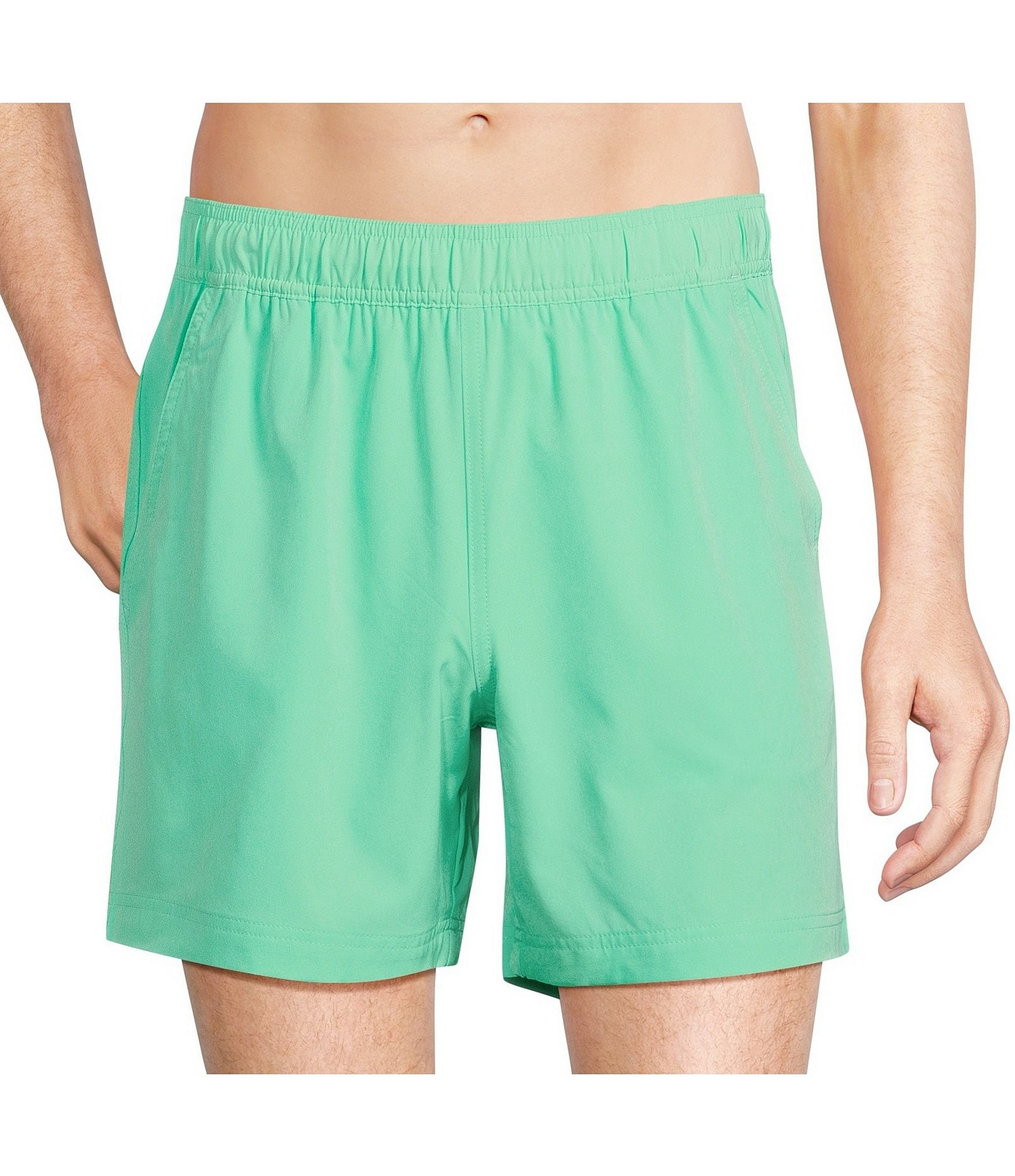 Caribbean Solid 6#double; Inseam Swim Trunks