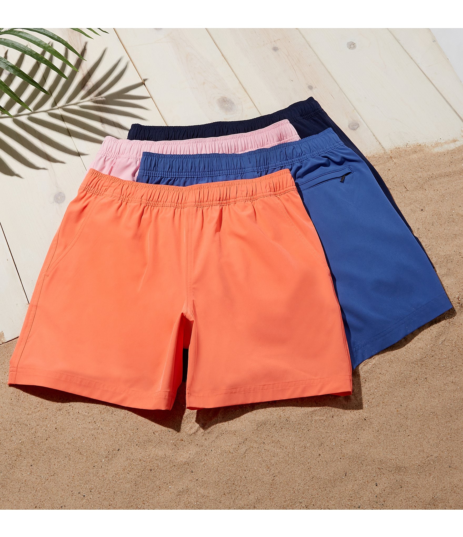 Caribbean Solid 6#double; Inseam Swim Trunks