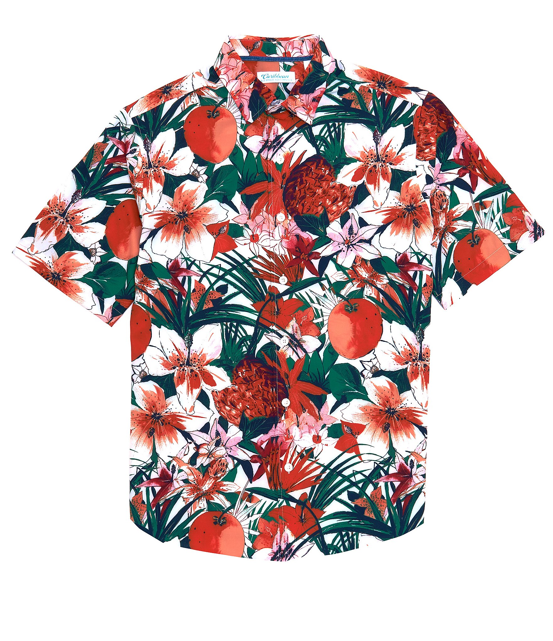 Caribbean Vitamin C Tropical Print Short-Sleeve Woven Shirt | Dillard's