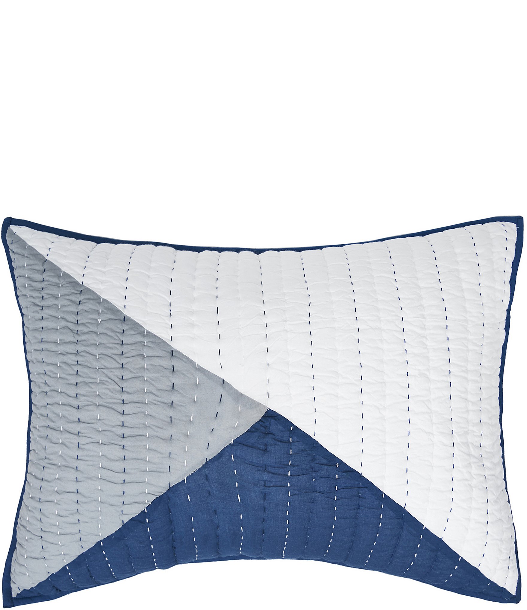 carol & frank Asymmetrical Modern Diamond Pattern Colorblock Standard Pillow Sham