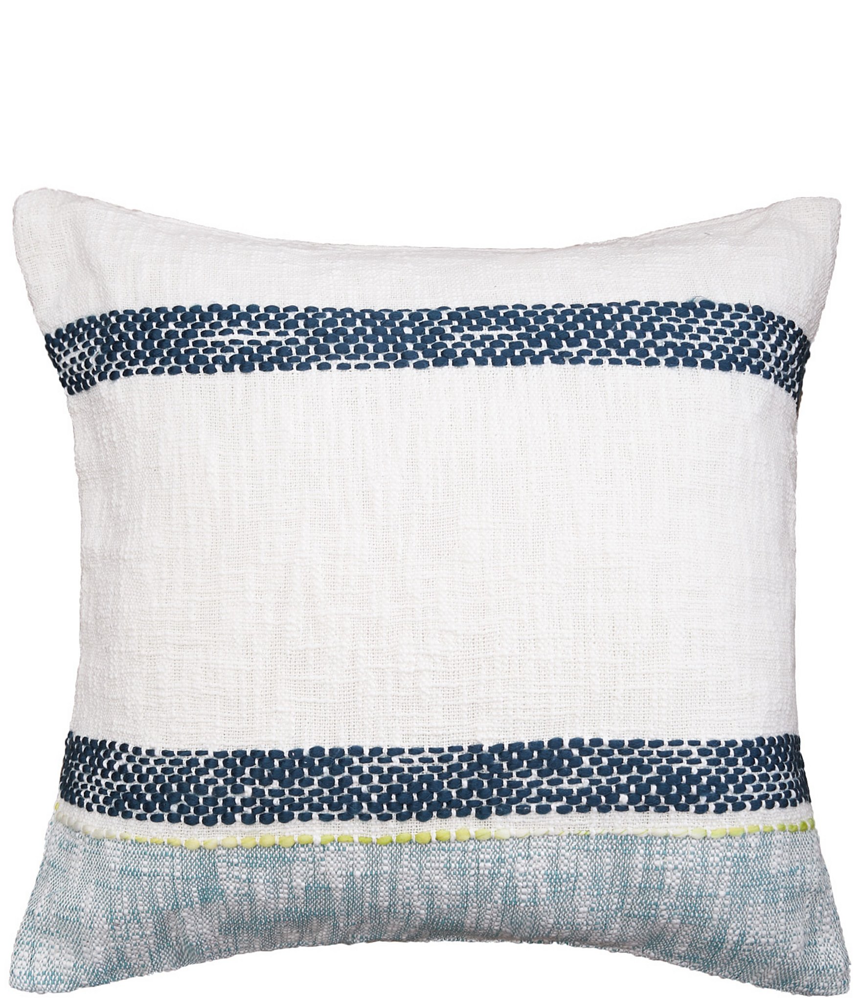 carol & frank Luna Melange Mixed Weave Space-Dye Accent Stripe Decorative Pillow