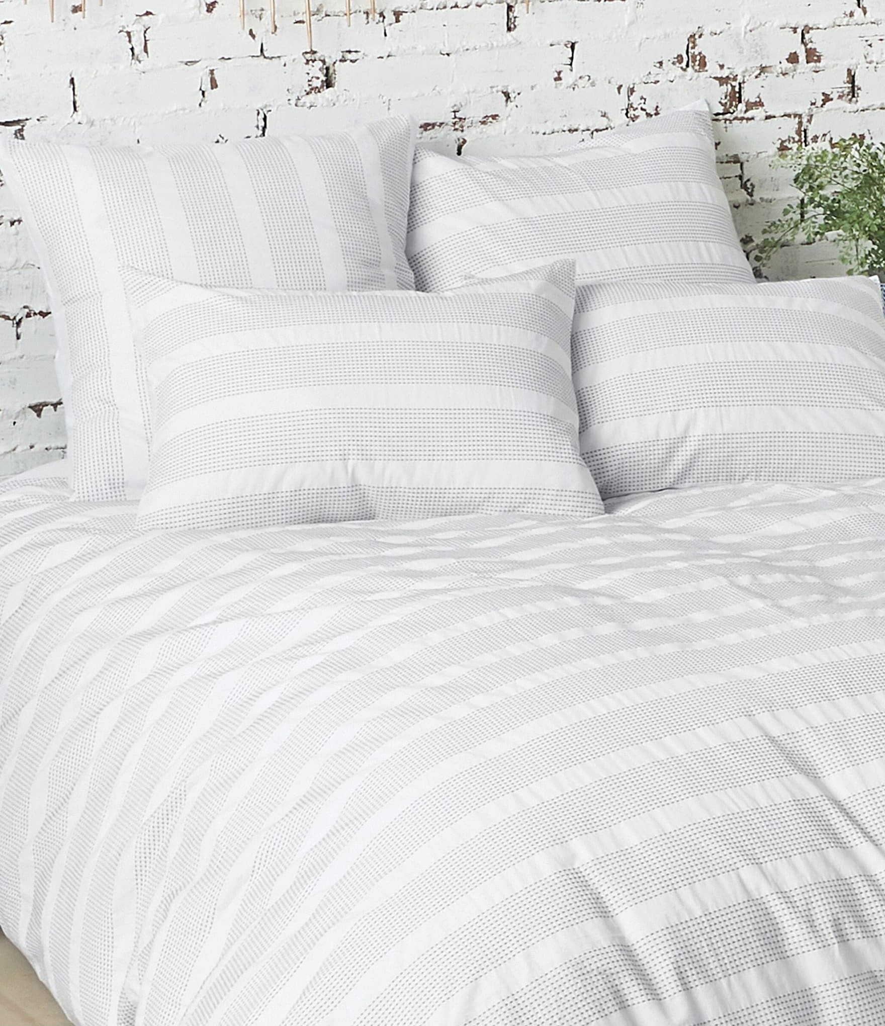 carol & frank Mason Sateen Dobby Weave Stripe Duvet Cover