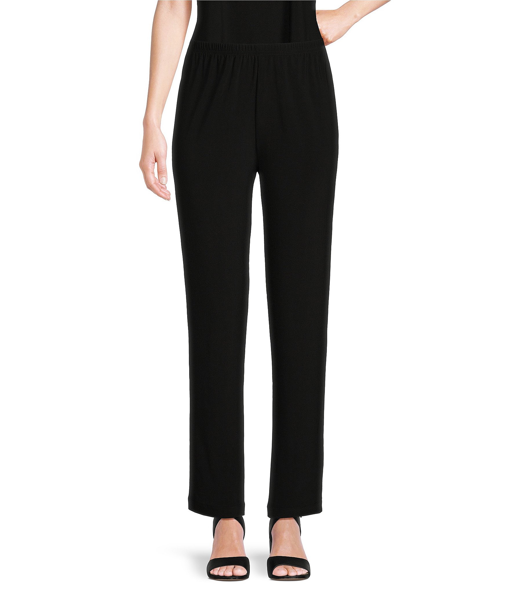 Caroline Rose Stretch Knit Jersey Tapered Leg Pull-On Pants | Dillard's