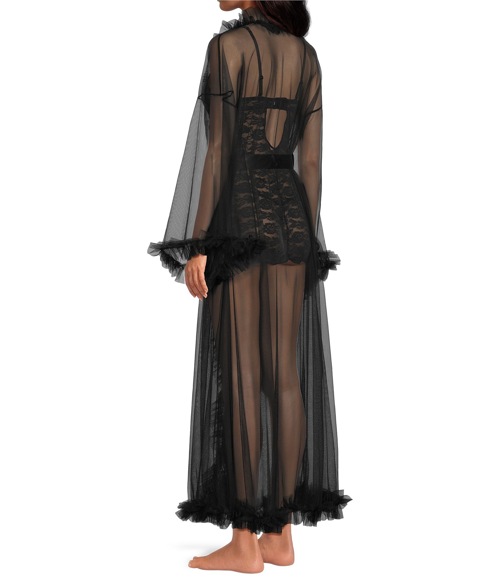 Cassandra Veil Tulle Ruffled Robe