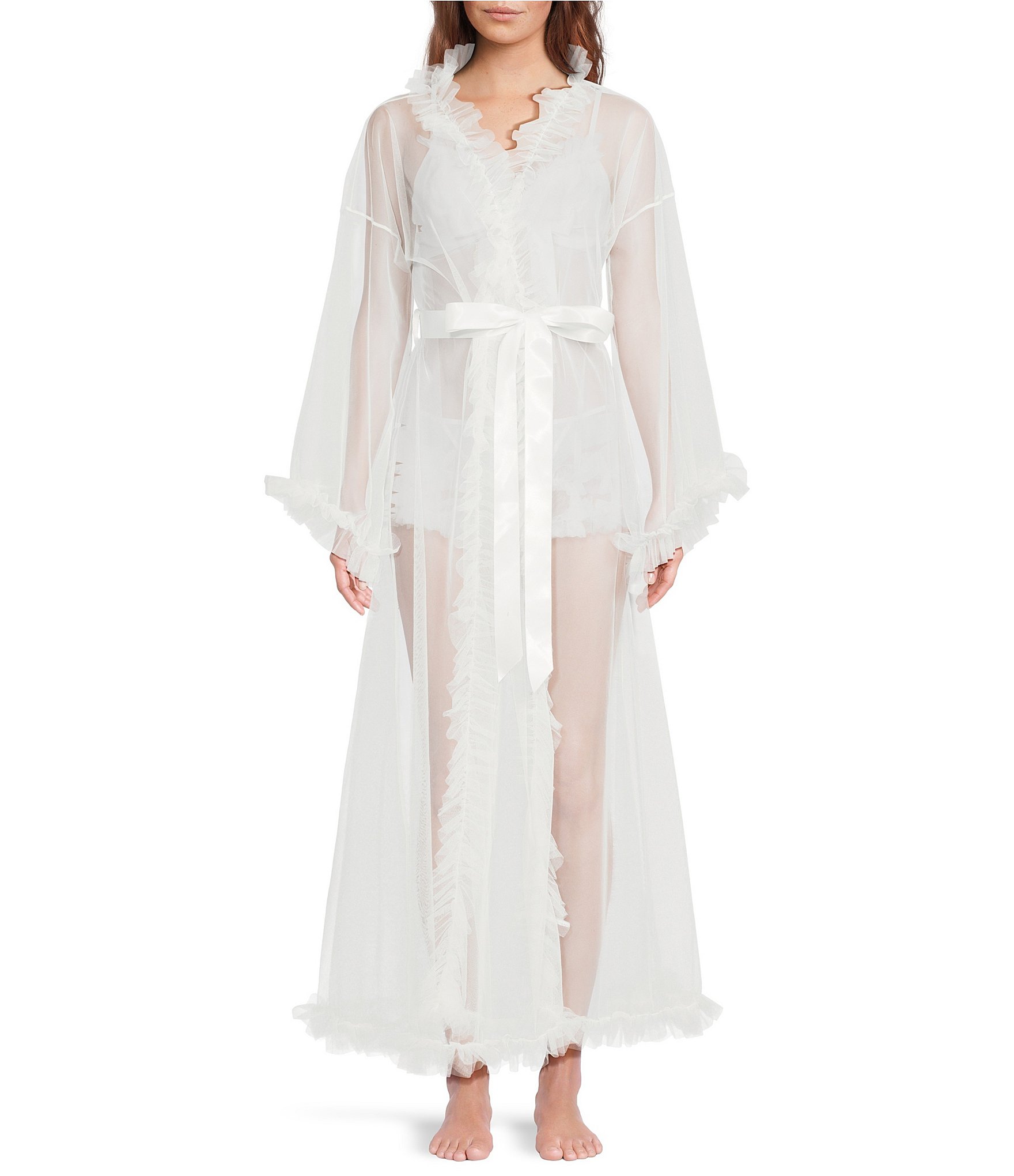 Cassandra Veil Tulle Ruffled Robe