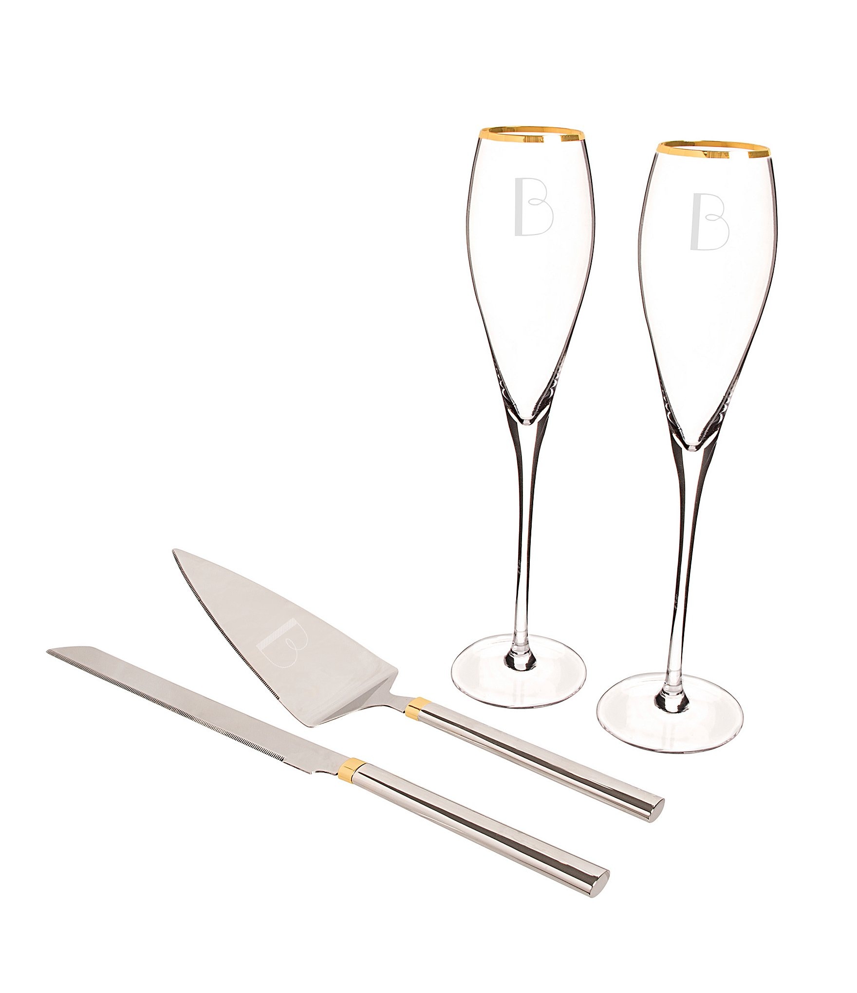 Cathy s Concepts Initial Wedding  Champagne Flutes Cake  