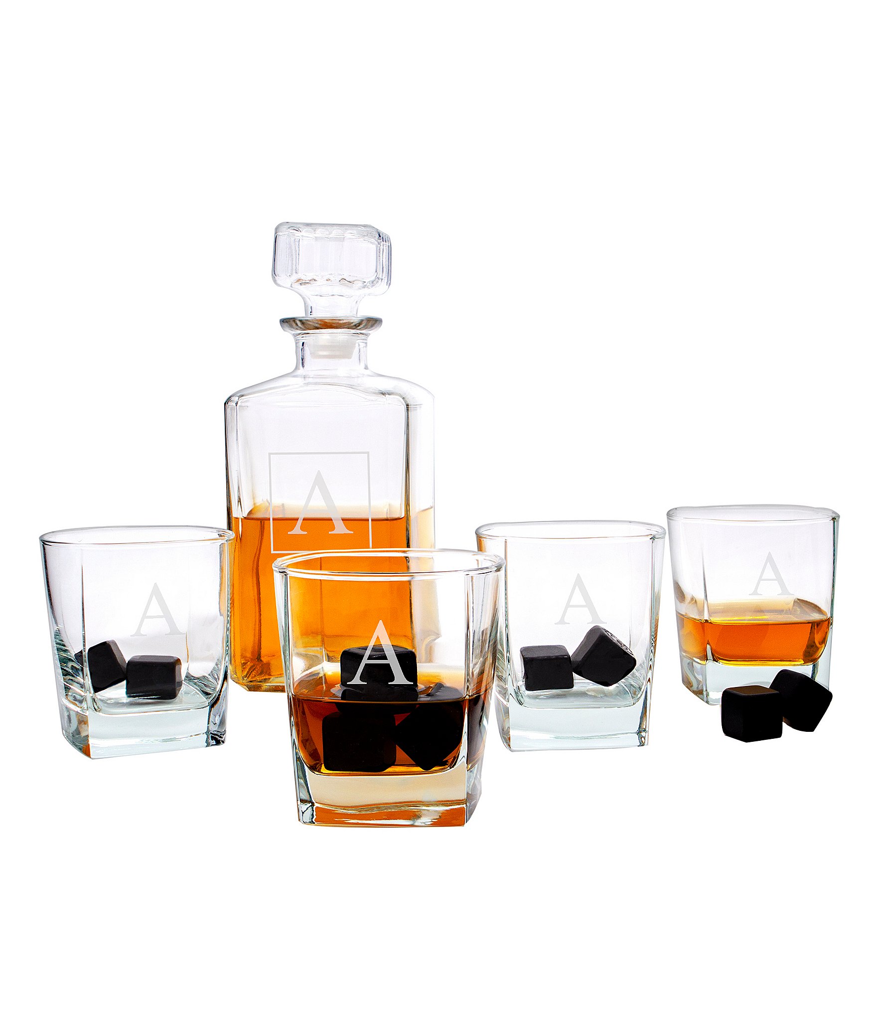Cathy’s Concepts Personalized Decanter Set with Whiskey Stones