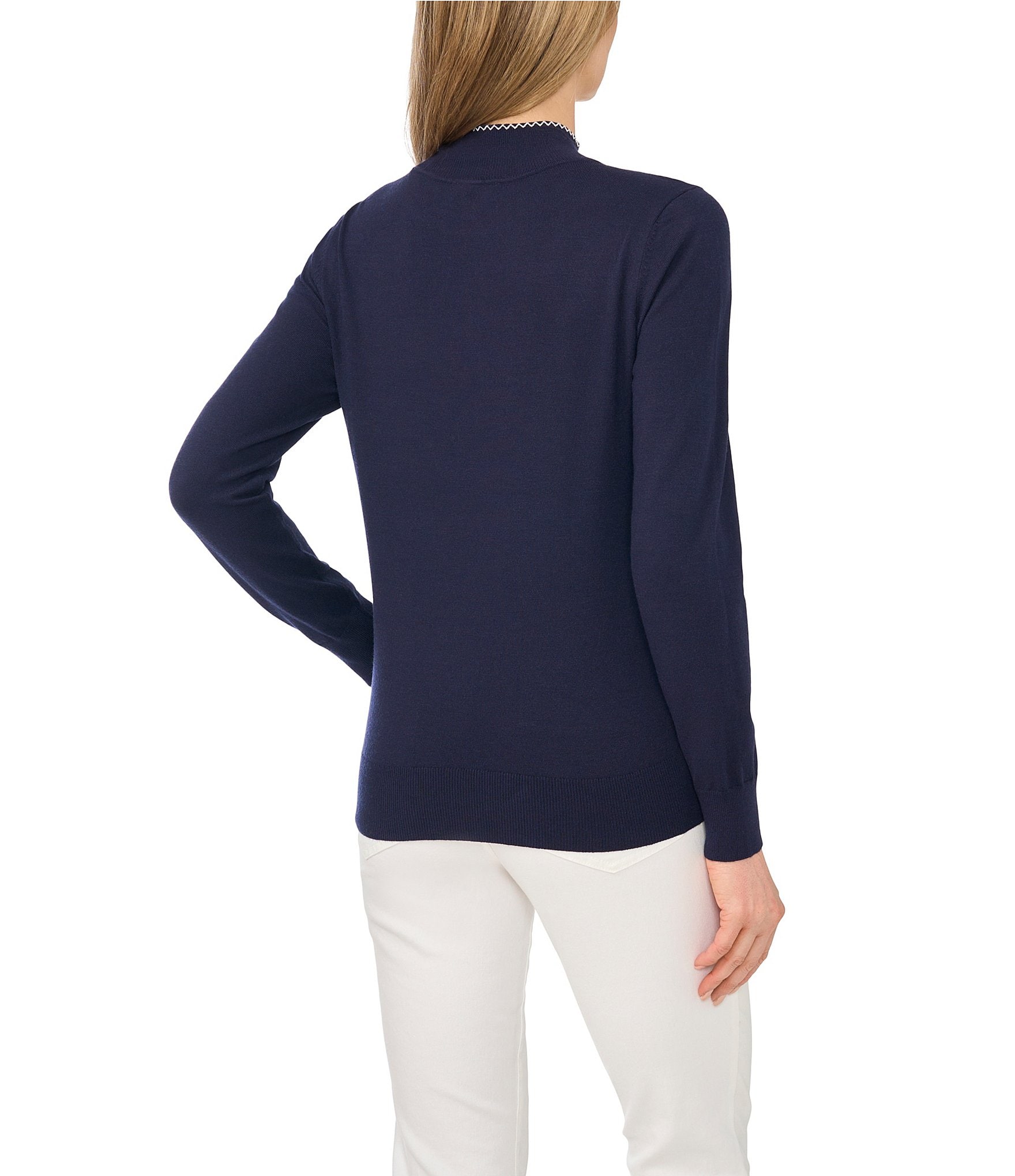 Cece Long Sleeve Tie Neck Sweater