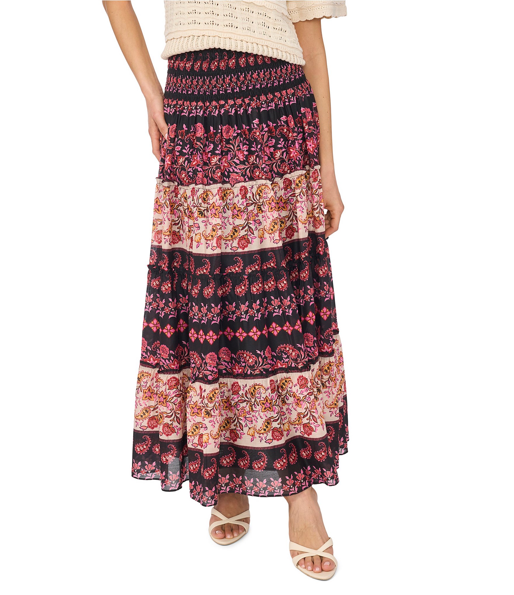 CeCe Smock Waist Maxi Skirt