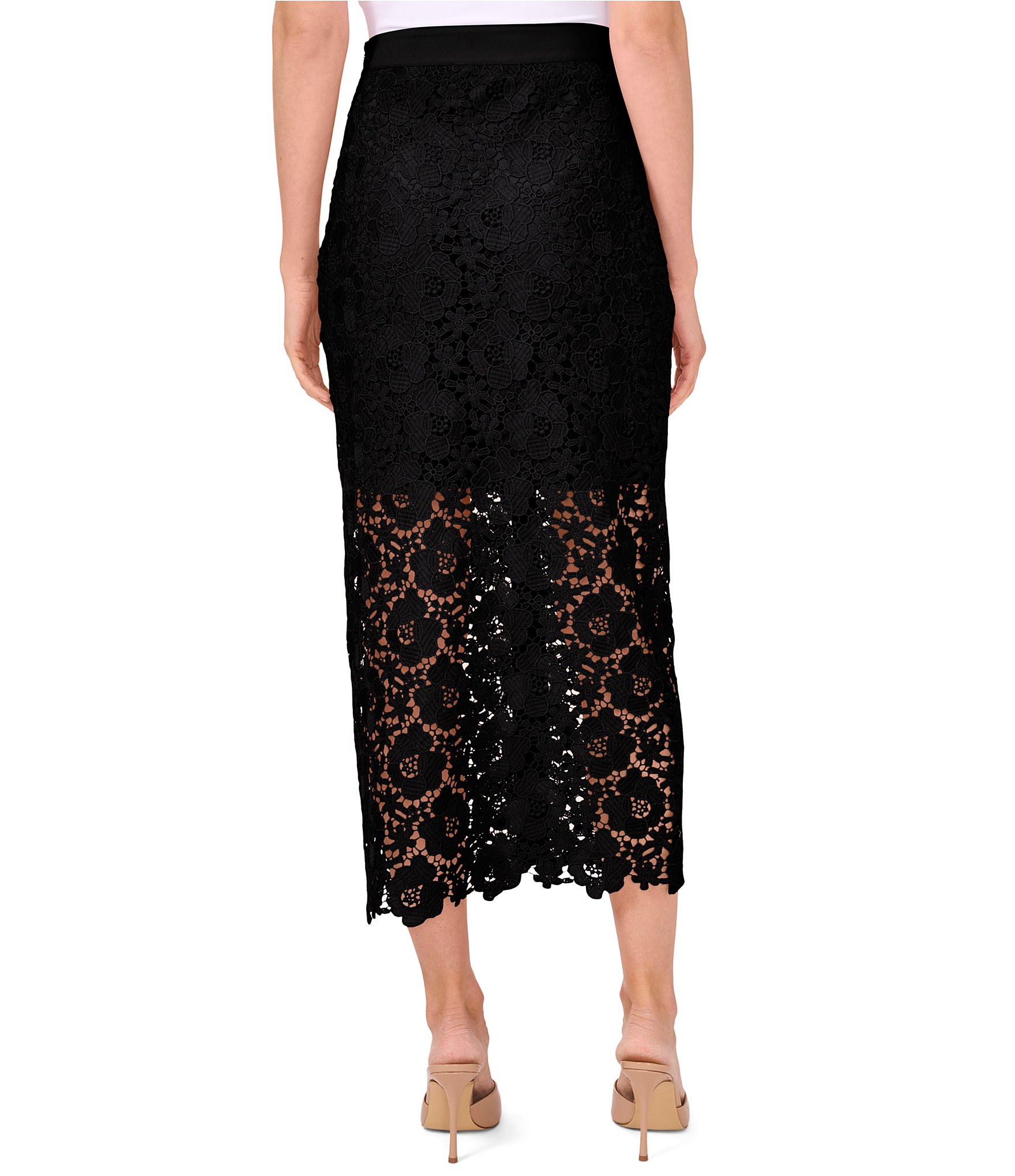 CeCe Woven Lace Midi Pencil Coordinating Midi Skirt