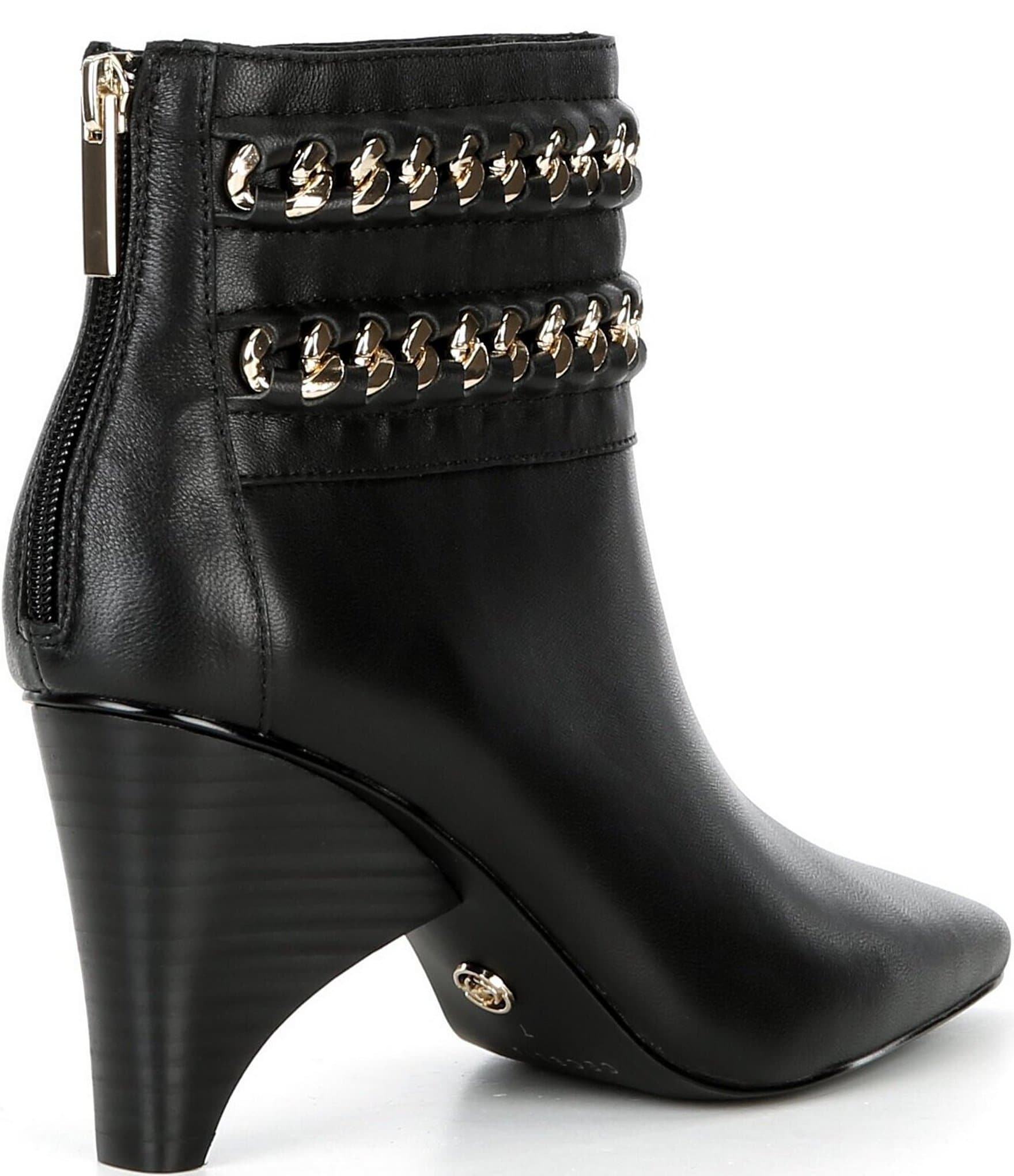 Cecelia New York Clever Leather Chain Hardware Booties