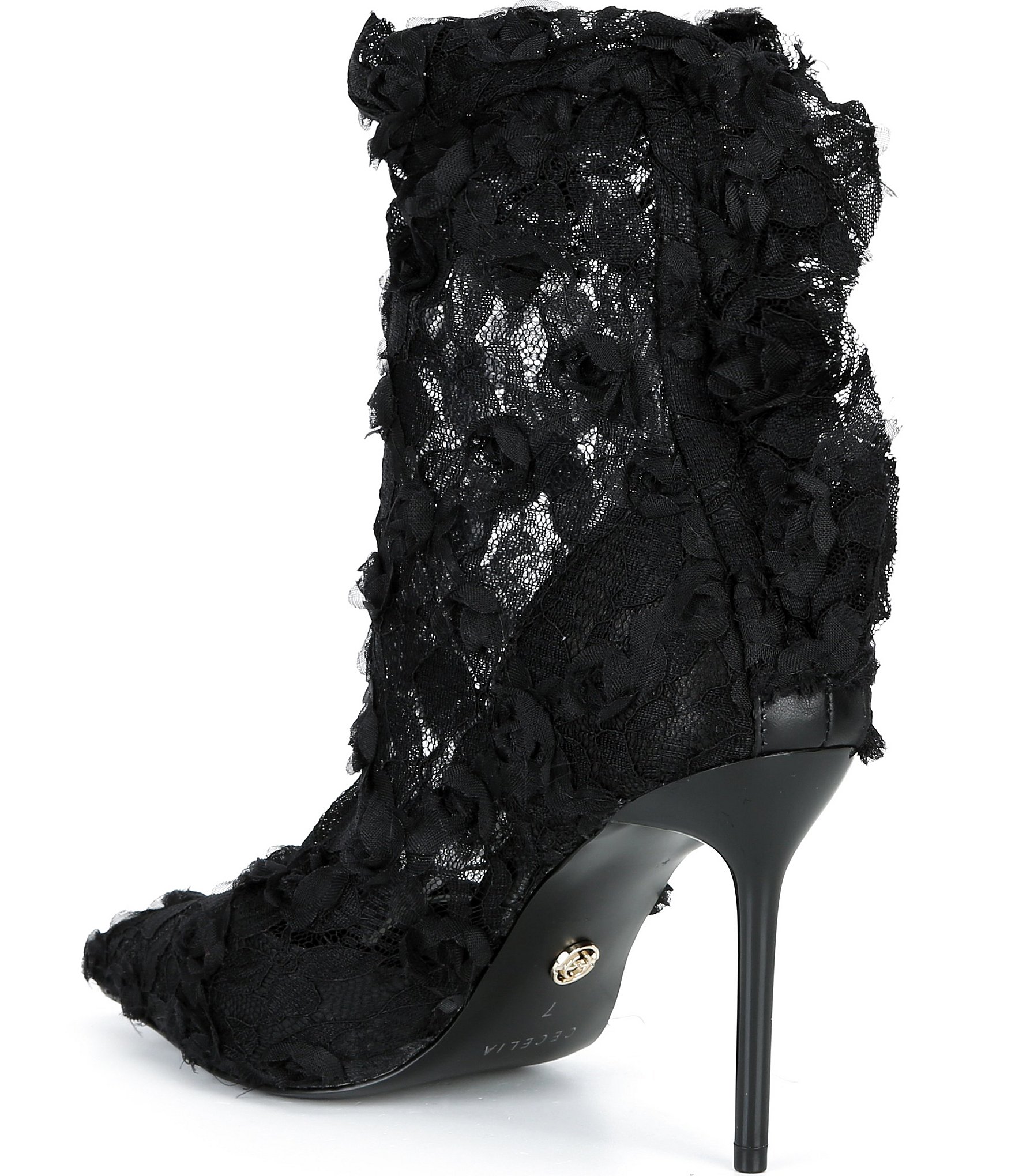 Cecelia New York Floral Lace Stiletto Heel Booties