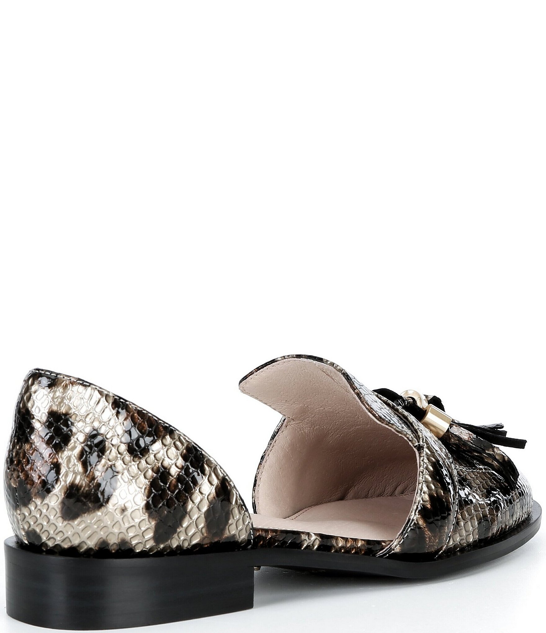 Cecelia New York Linear Patent Leather Tassel d'Orsay Flats