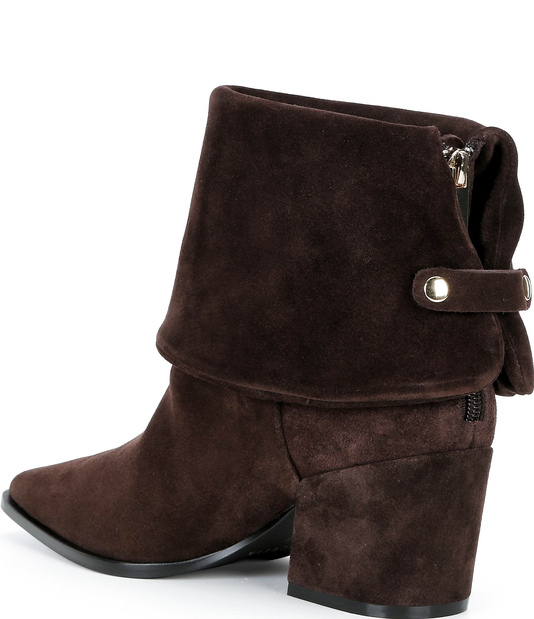 Cecelia New York Majo Suede Block Heel Foldover Booties