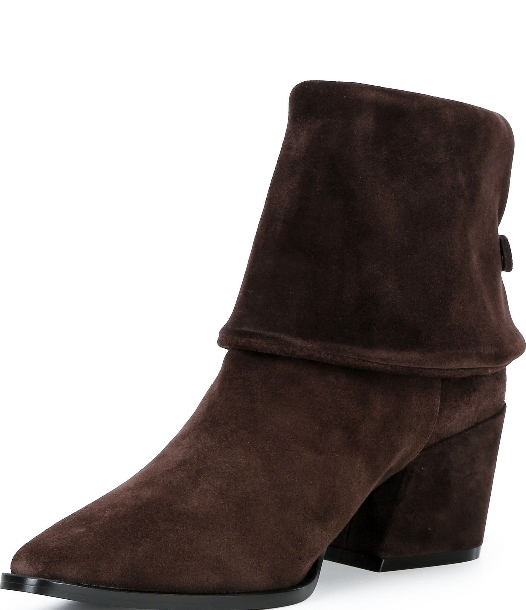 Cecelia New York Majo Suede Block Heel Foldover Booties