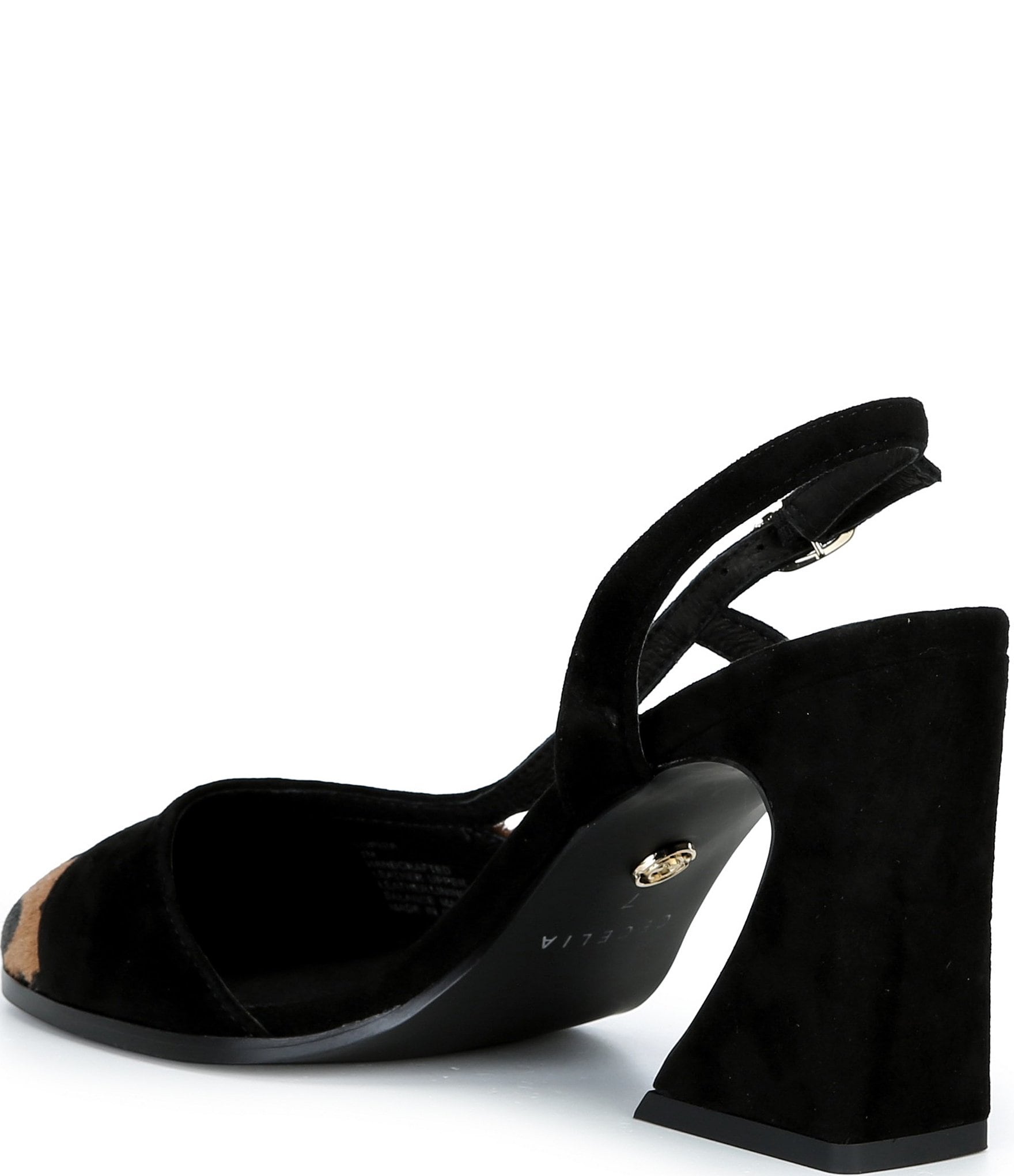 Cecelia New York Sophia Suede Leopard Print Slingback Pumps