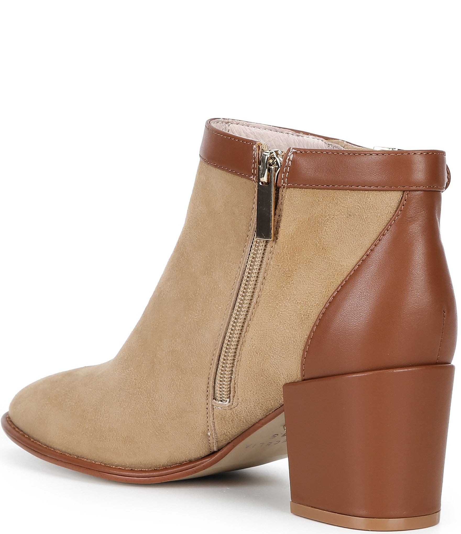 Cecelia New York Tulia Two Tone Suede And Leather Buckle Booties