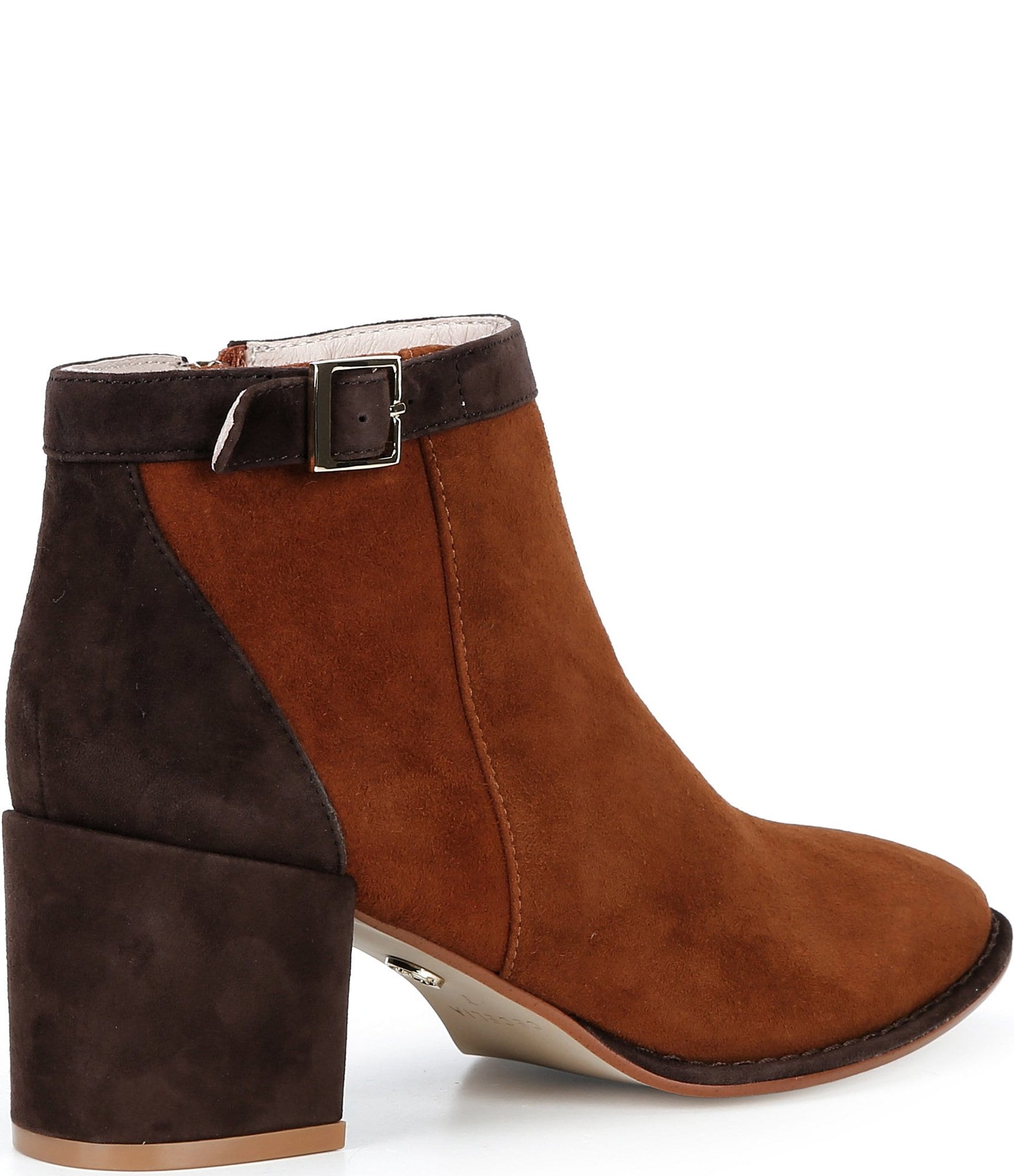 Cecelia New York Tulia Two Tone Suede Buckle Booties