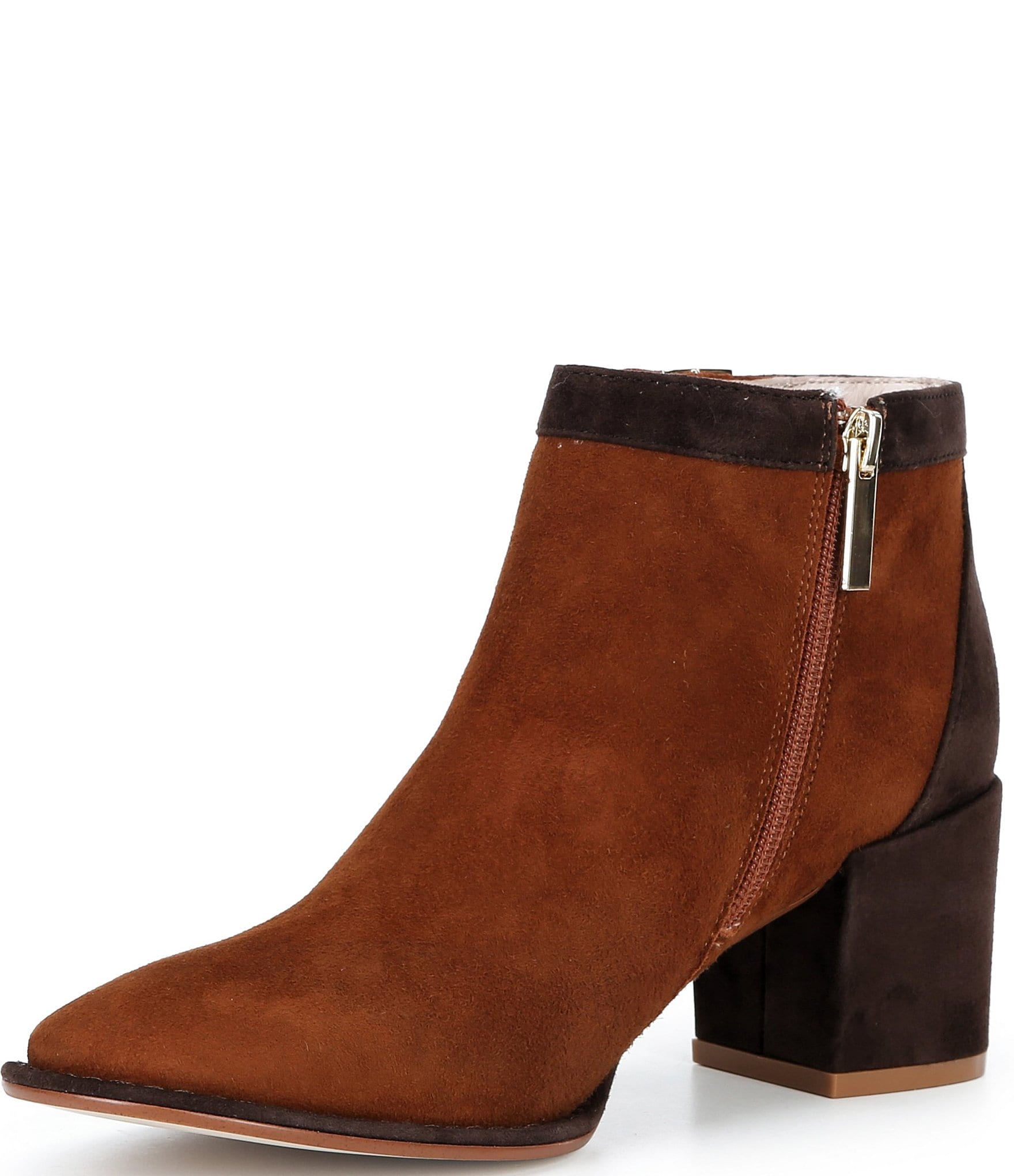 Cecelia New York Tulia Two Tone Suede Buckle Booties