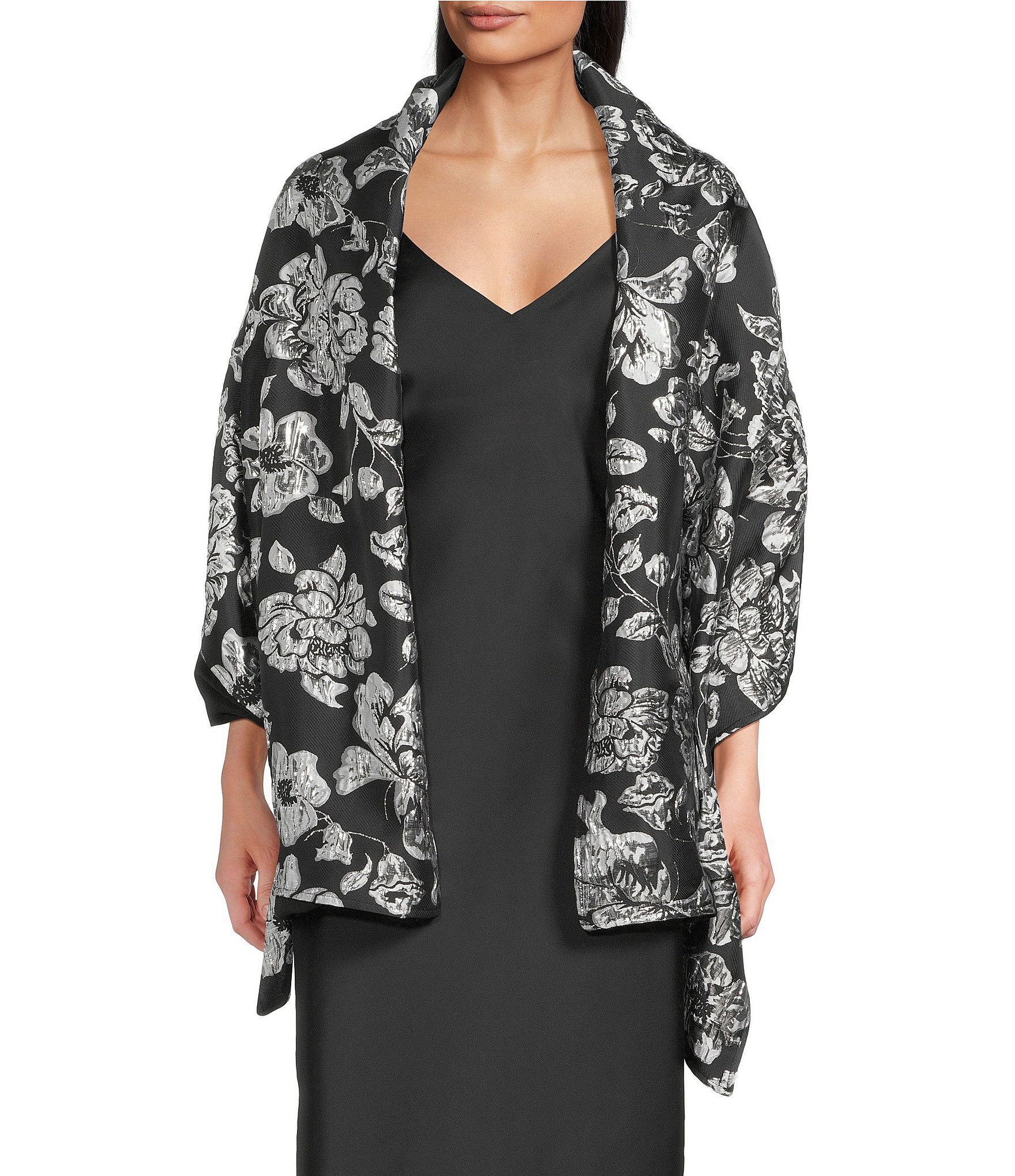 Cezanne Brocade Flower Evening Wrap