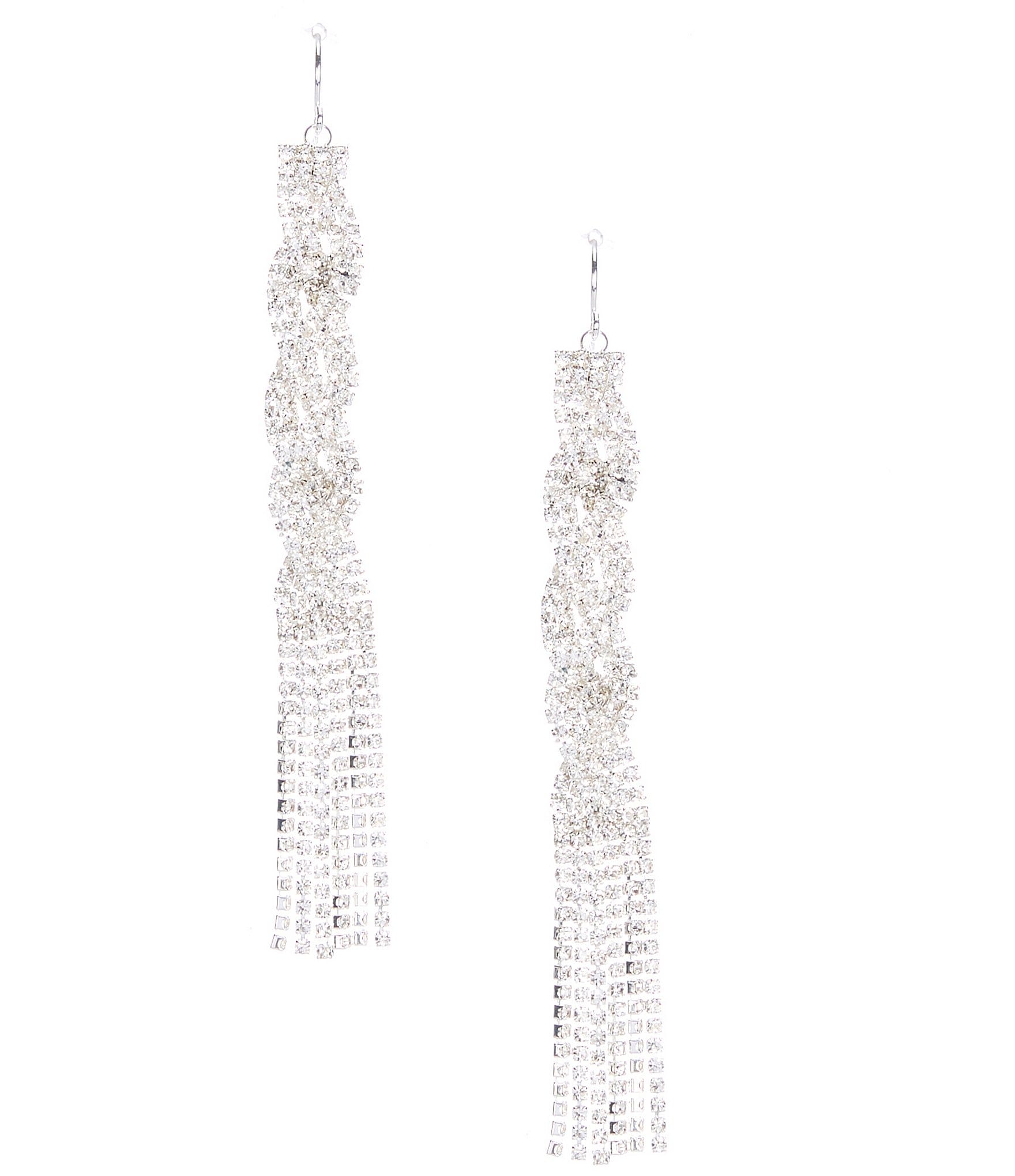 Cezanne Crystal Braid Linear Earrings