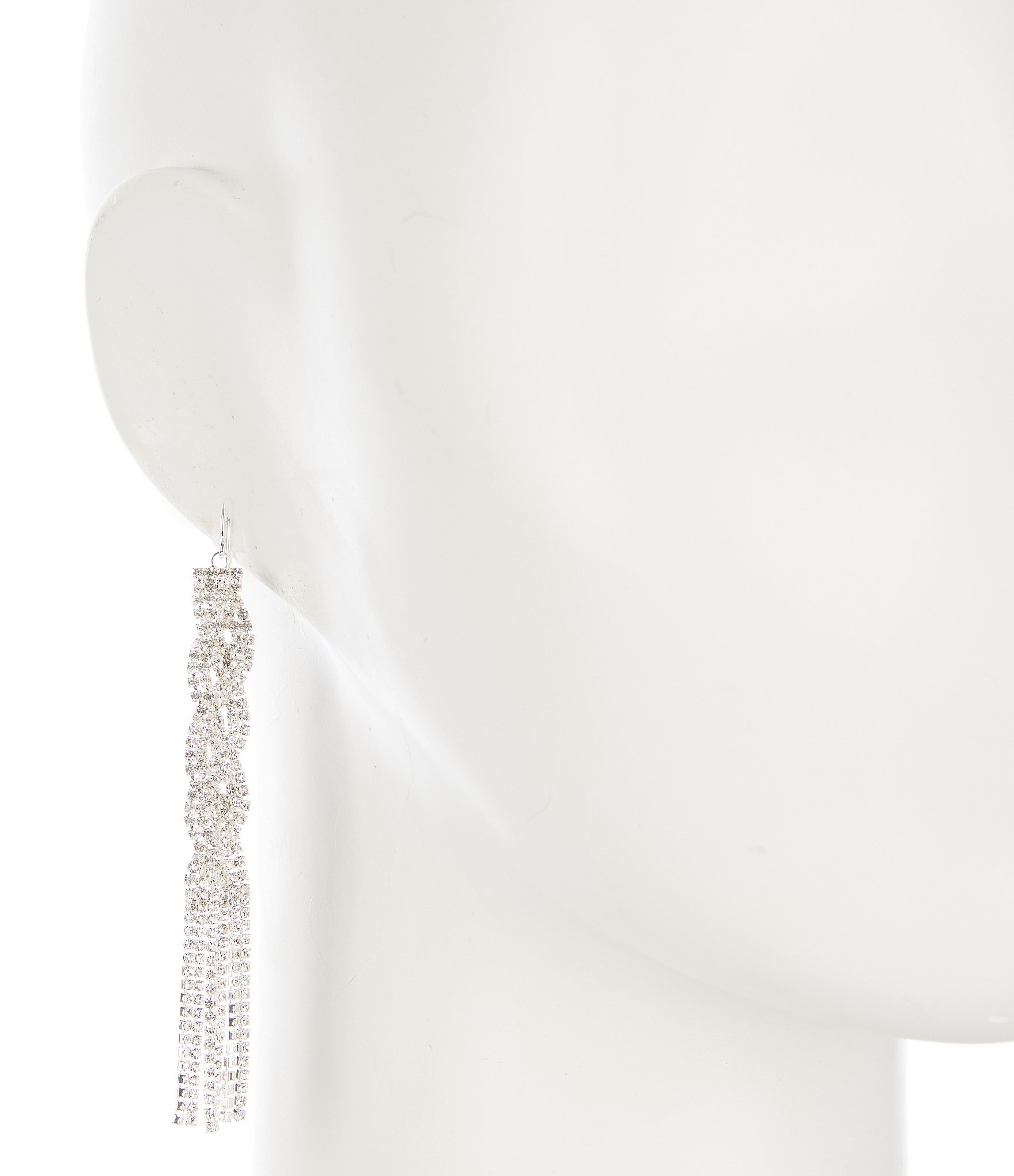 Cezanne Crystal Braid Linear Earrings