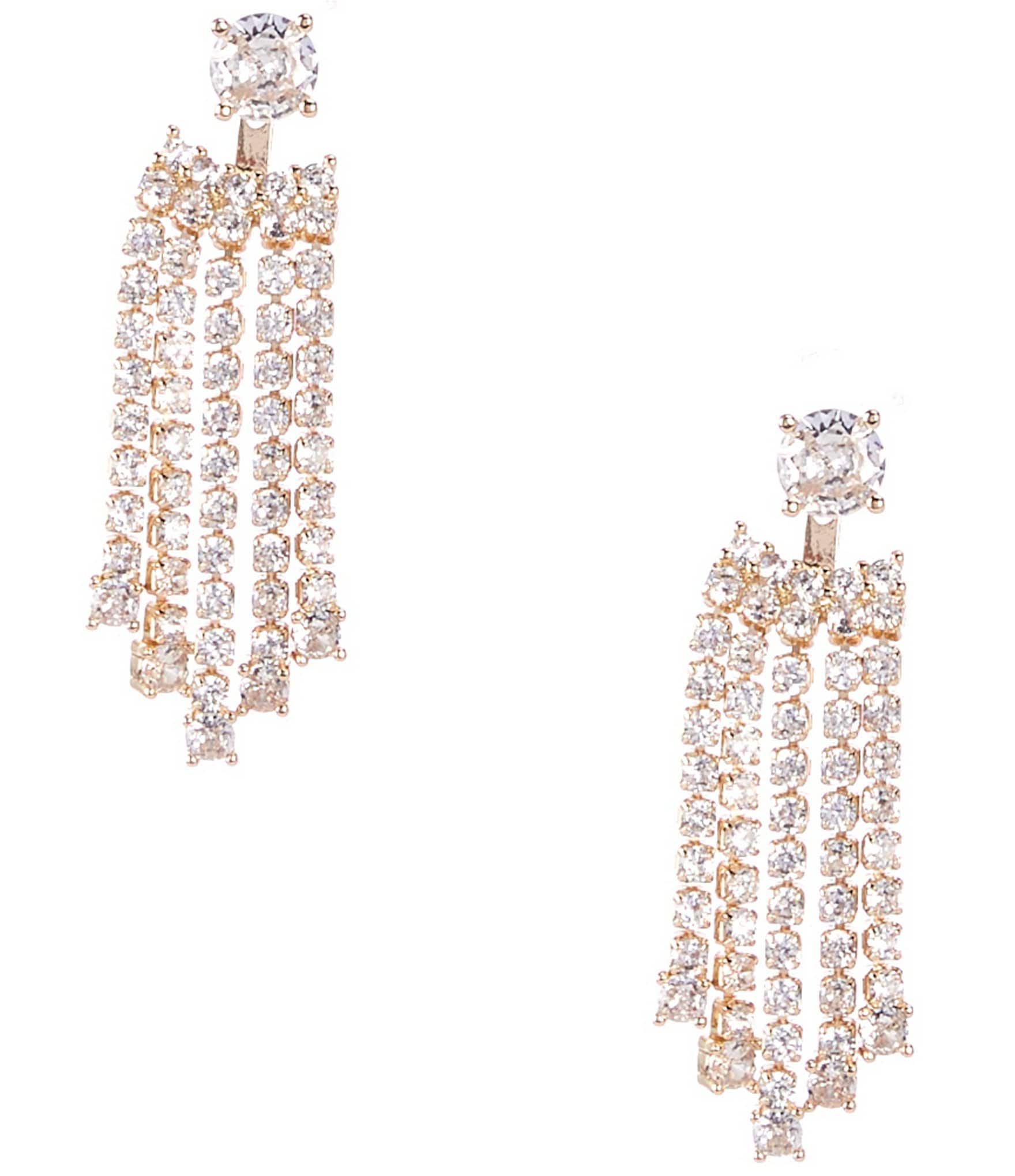 Cezanne Crystal CZ Stud Multi Rhinestone Chain Chandelier
