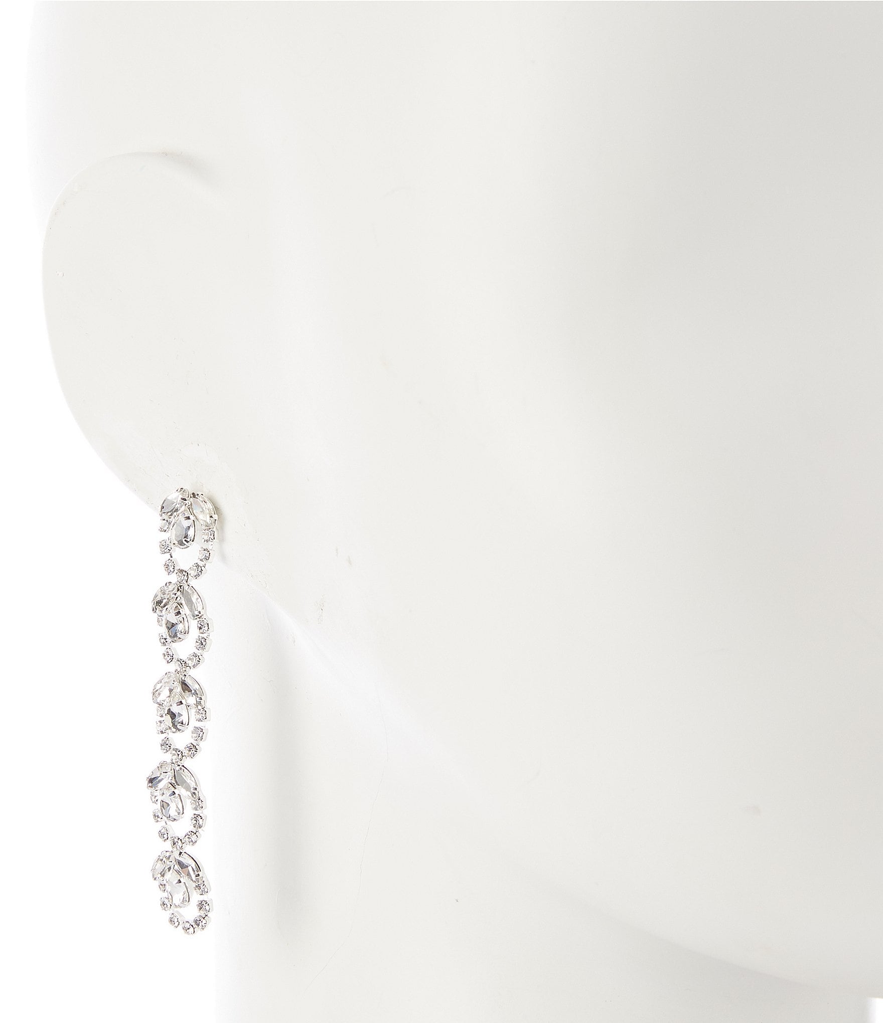 Cezanne Crystal Halo Linear Earrings