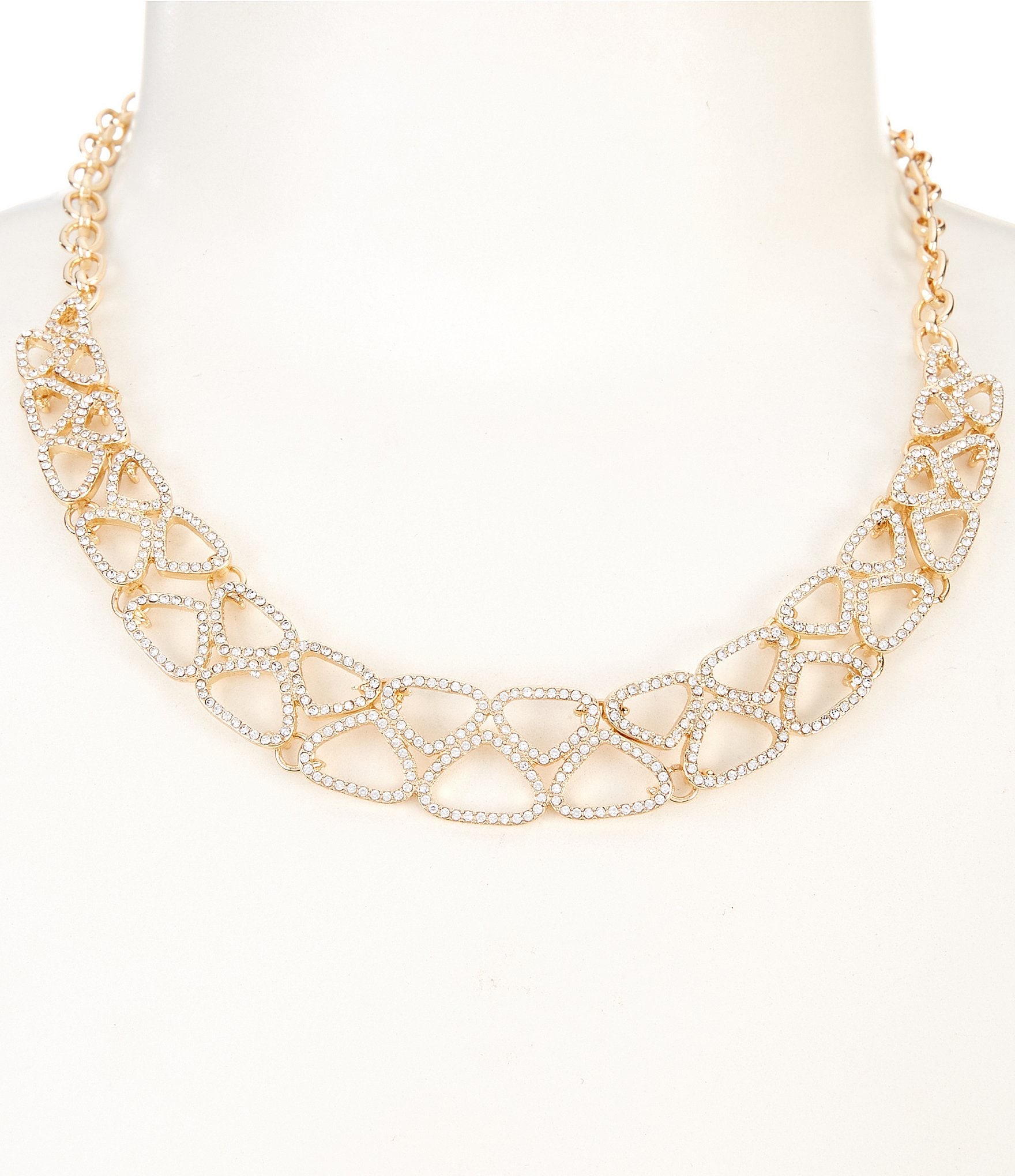 Cezanne Crystal Pave Link Bar Chain Collar Necklace | Dillard's