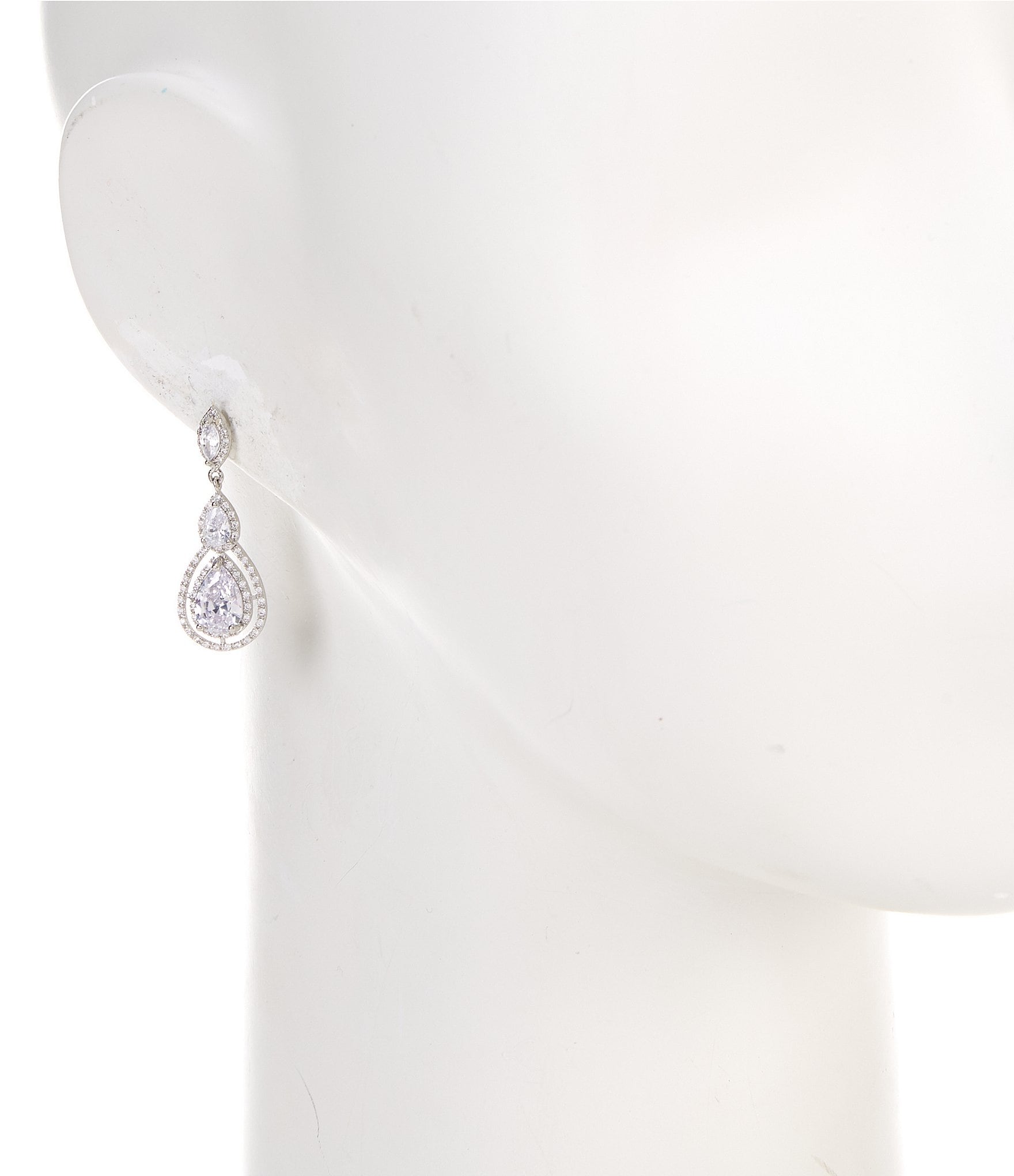 Cezanne Cubic Zirconia Infinity Crystal Drop Earrings