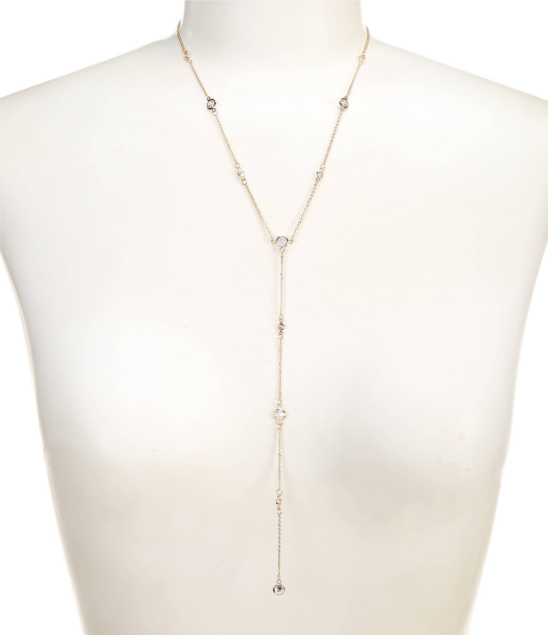 Cezanne CZ Stone Accented Chain Collar Necklace