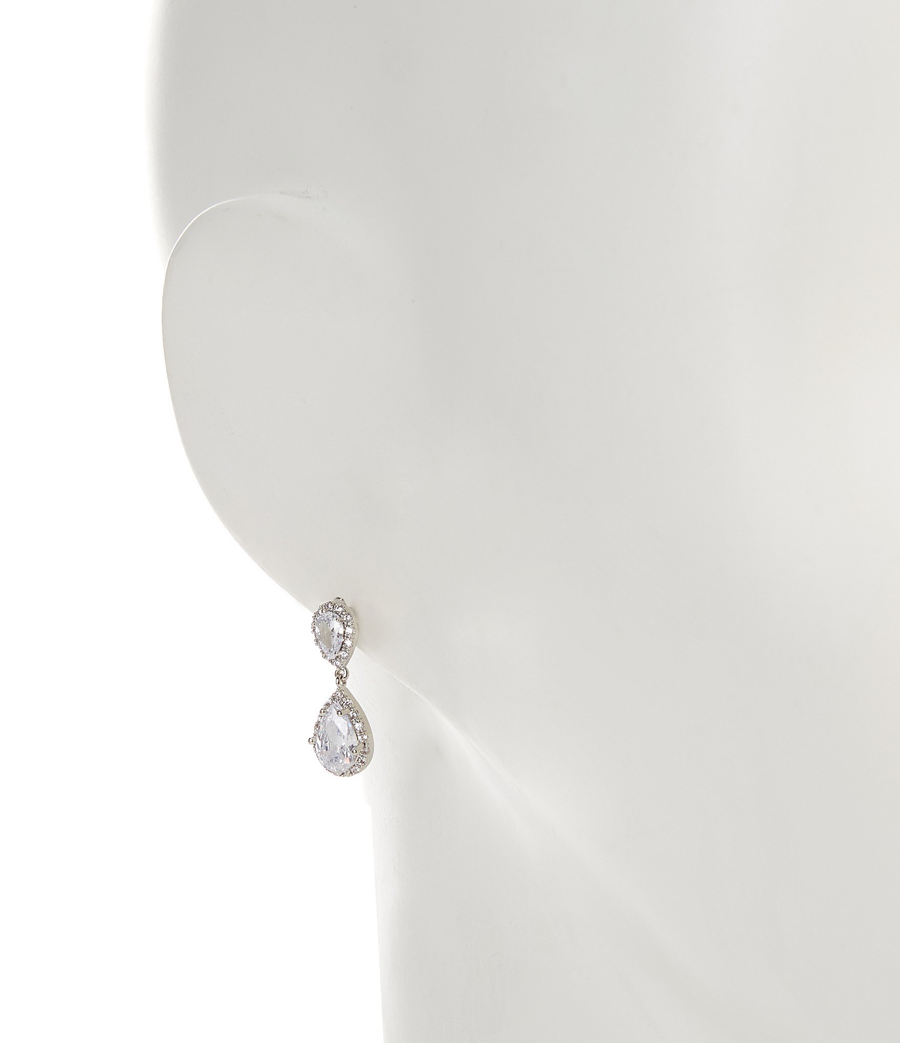 Cezanne CZ Mini Pear Crystal Drop Earrings