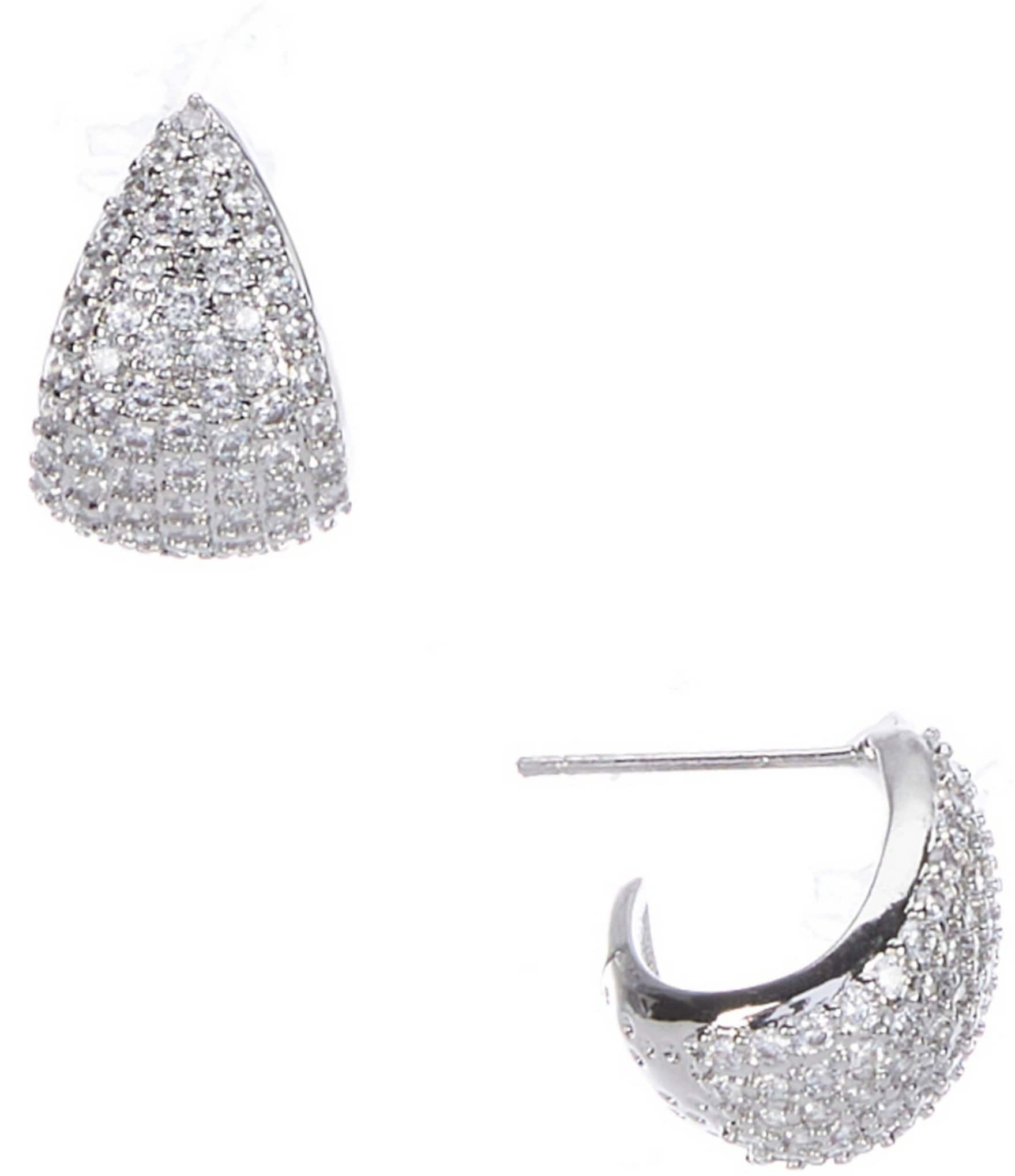 Cezanne CZ Pave Hoop Earrings