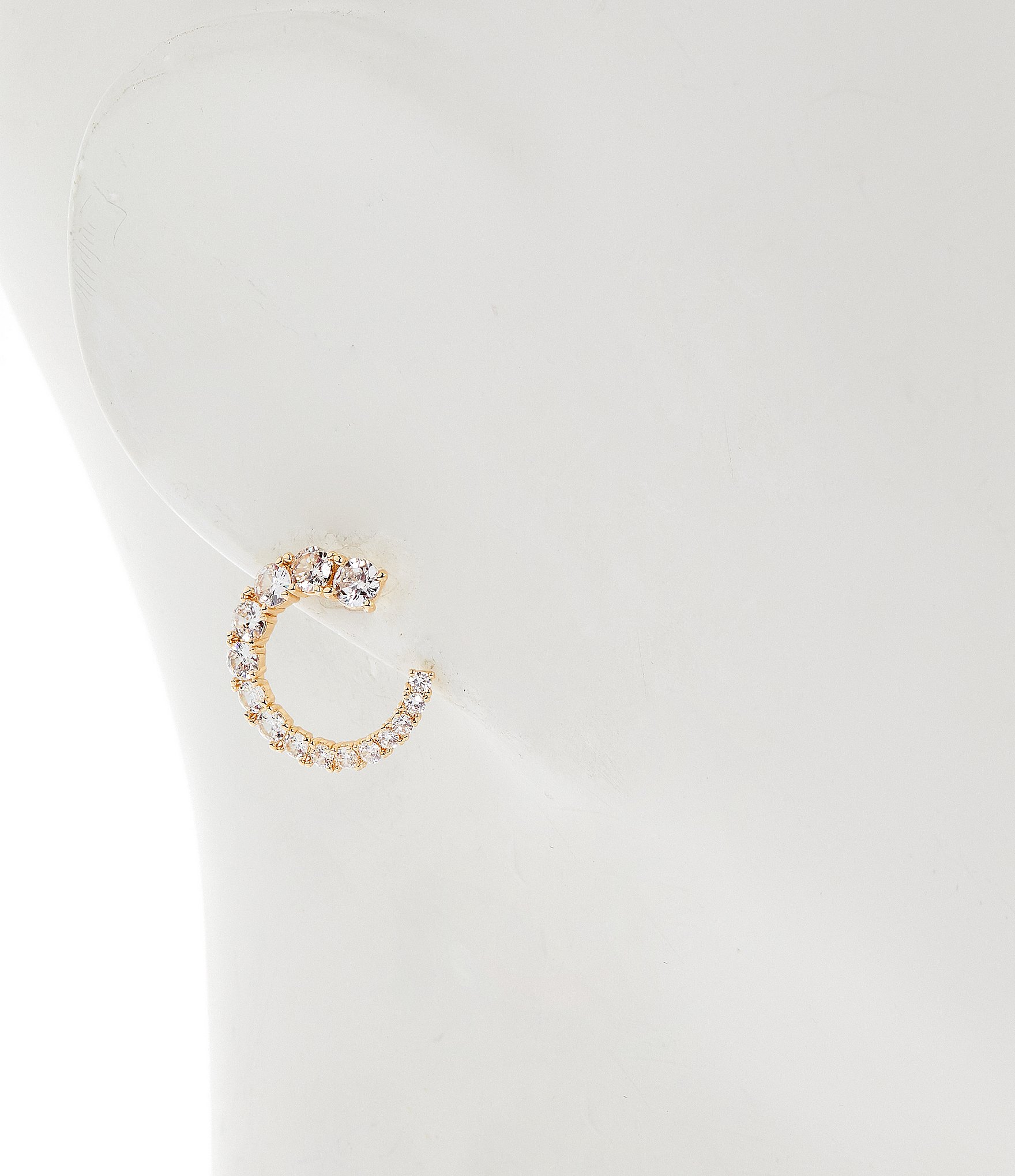 Cezanne CZ Round Stud & CZ Graduating Stone C Drop Earring Set