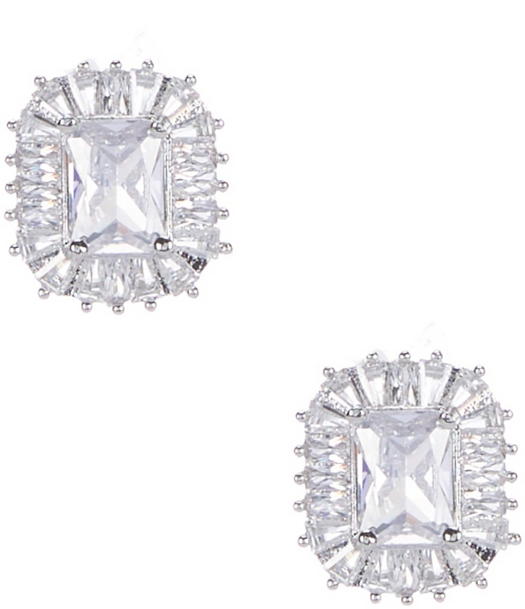 Cezanne CZ Stone Starburst Stud Earrings