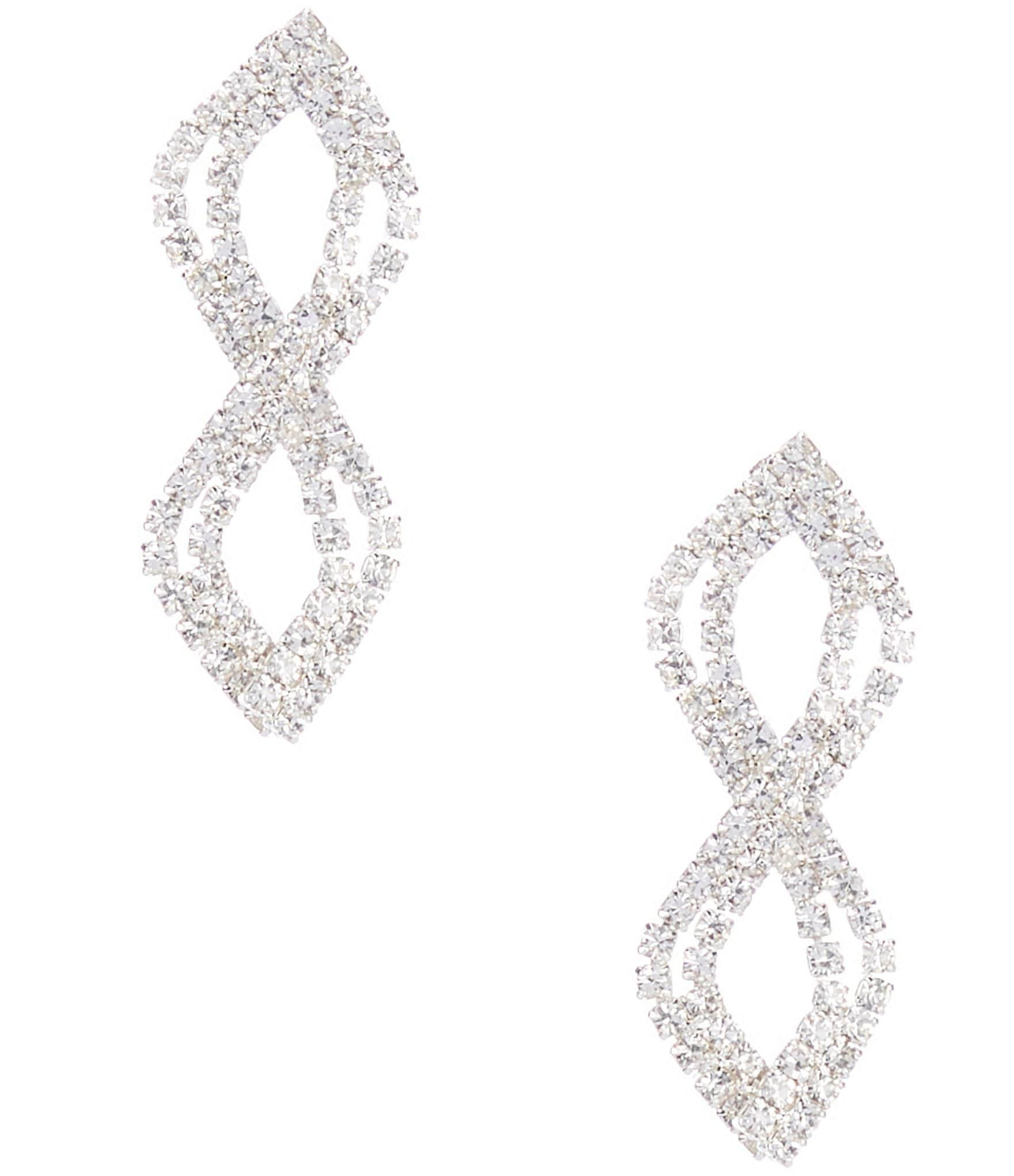 Cezanne Duo Swirls Crystal Drop Earrings