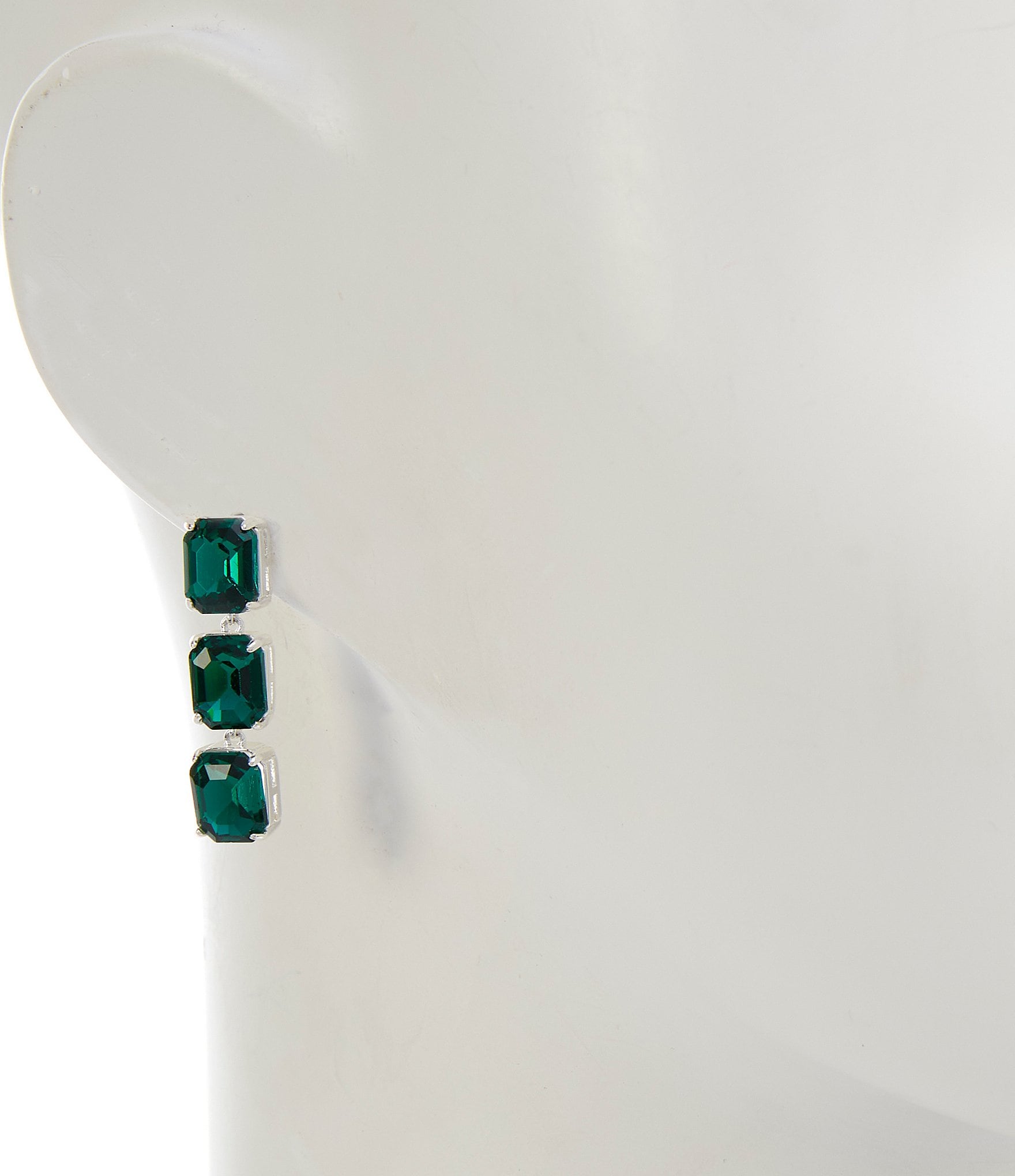 Cezanne Cushion Square Stone Short Linear Earrings