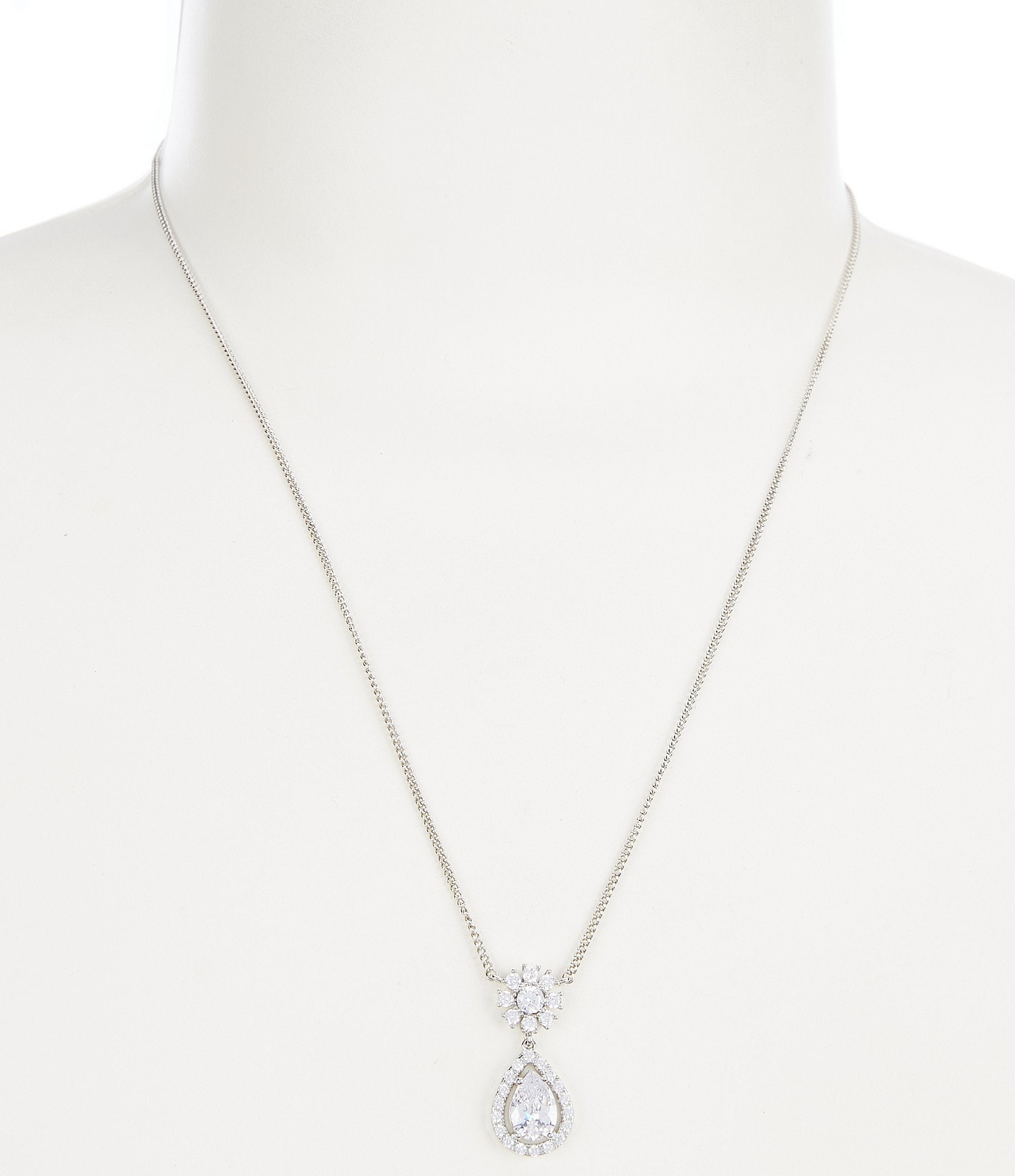 Cezanne Floating Pear Drop Short Pendant Necklace | Dillard's