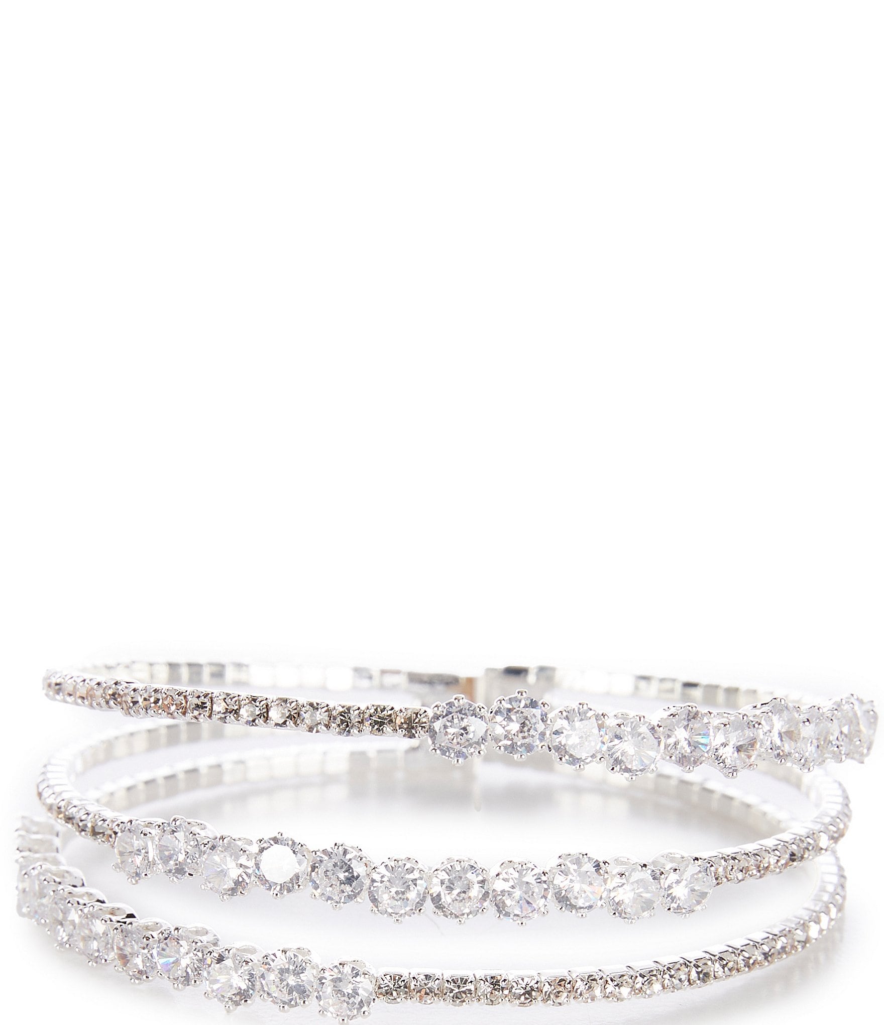 Cezanne Floating Row Crystal Cuff Bracelet