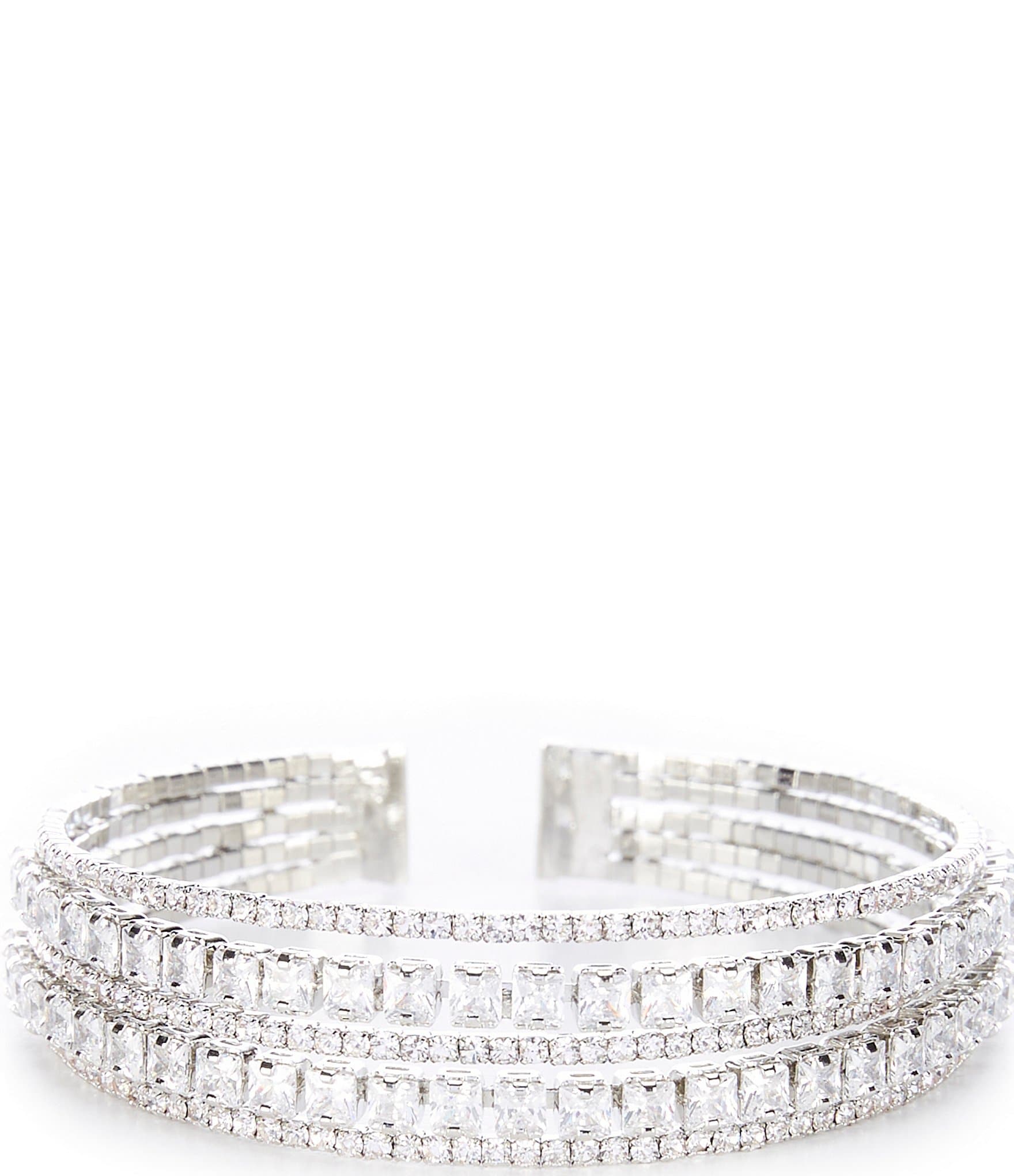 Cezanne Floating Rows Crystal Cuff Bracelet