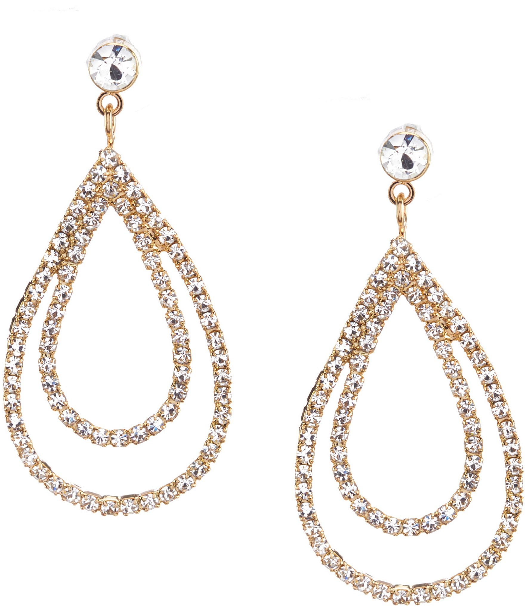 Cezanne Layered Loops Crystal Drop Earrings