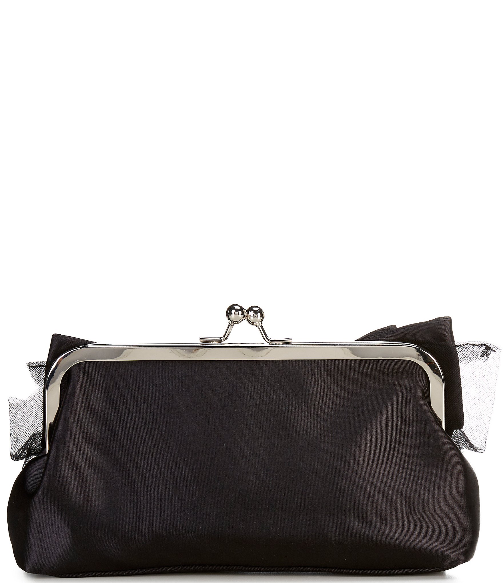 Cezanne Layered Satin Bow Kisslock Frame Clutch