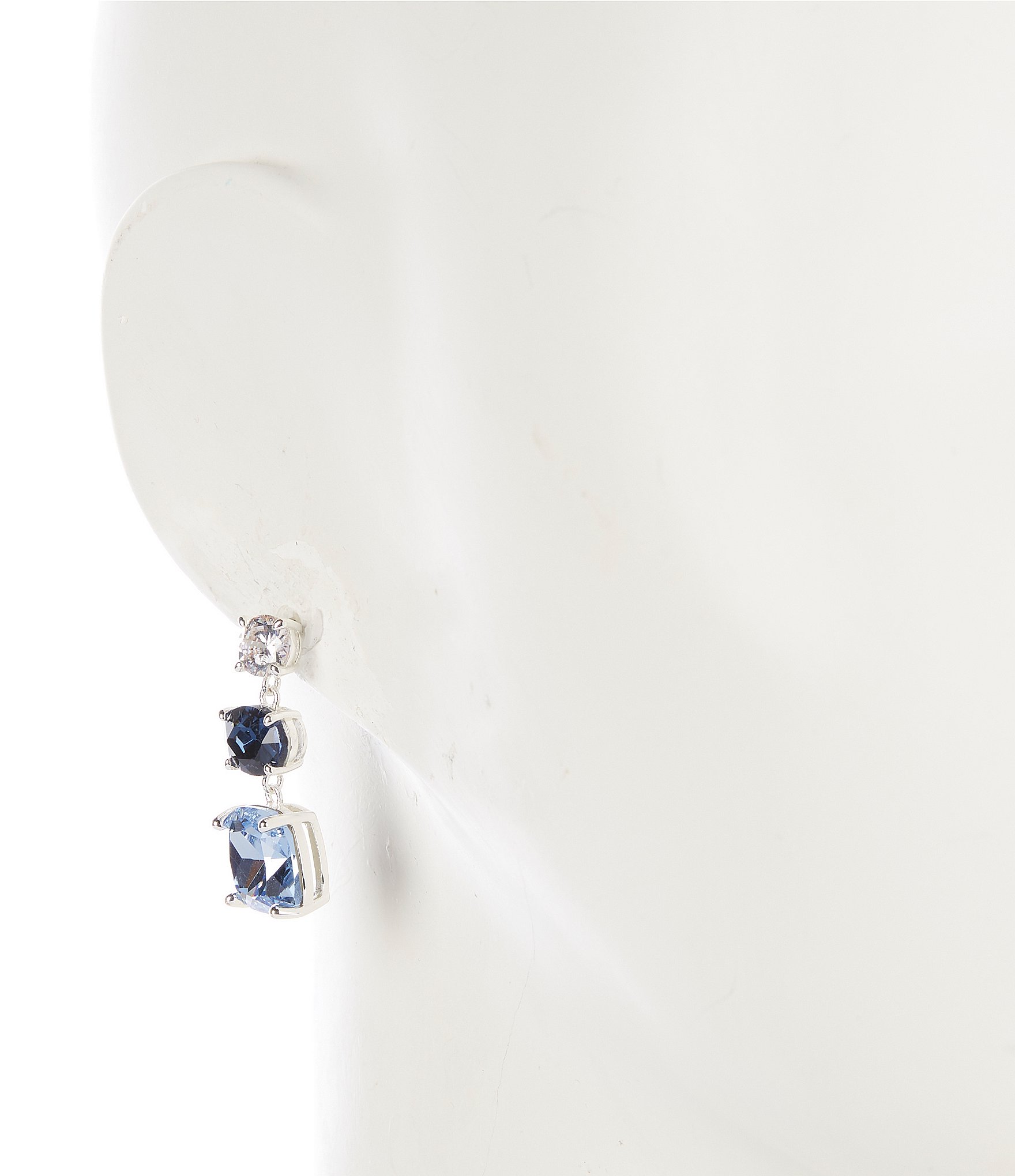 Cezanne Multi Blue Toned Stone Cubic Zirconia Drop Earrings