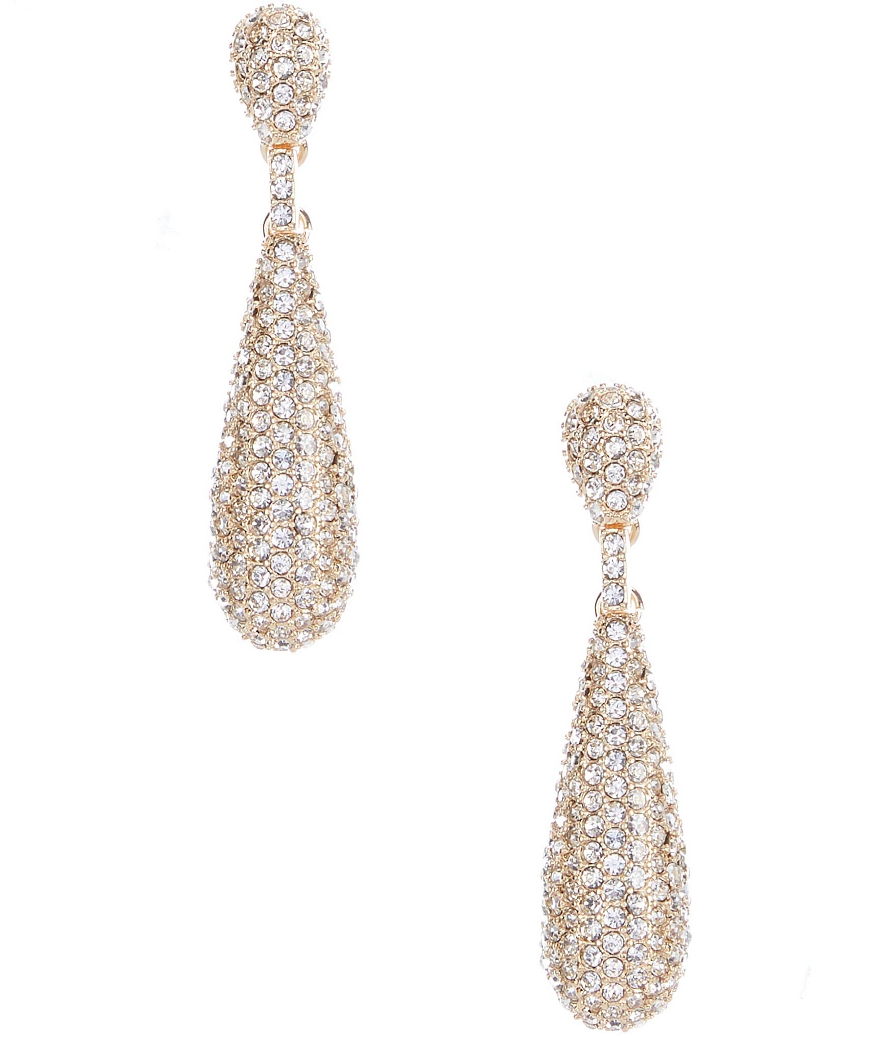 Cezanne Pave Domed Metal Crystal Drop Earrings | Dillard's
