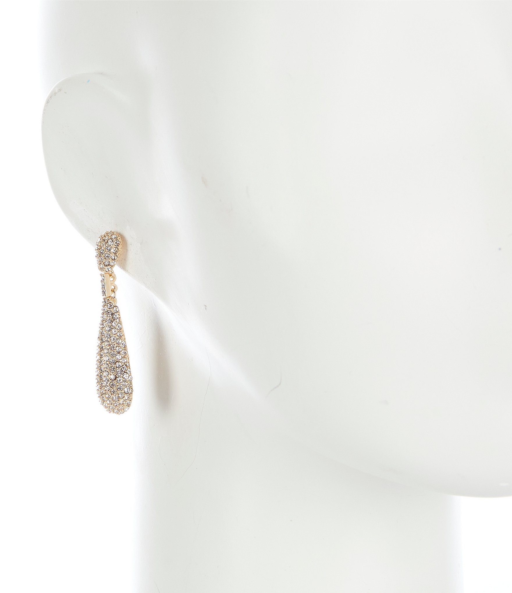 Cezanne Pave Domed Metal Crystal Drop Earrings