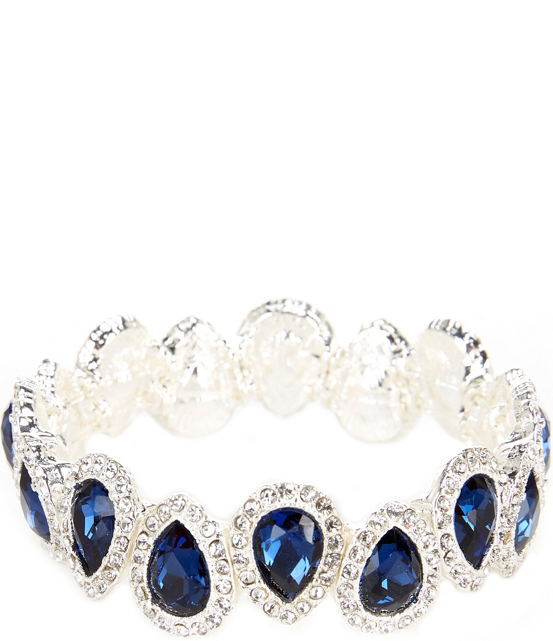 Cezanne Pave Pear Crystal Stretch Bracelet